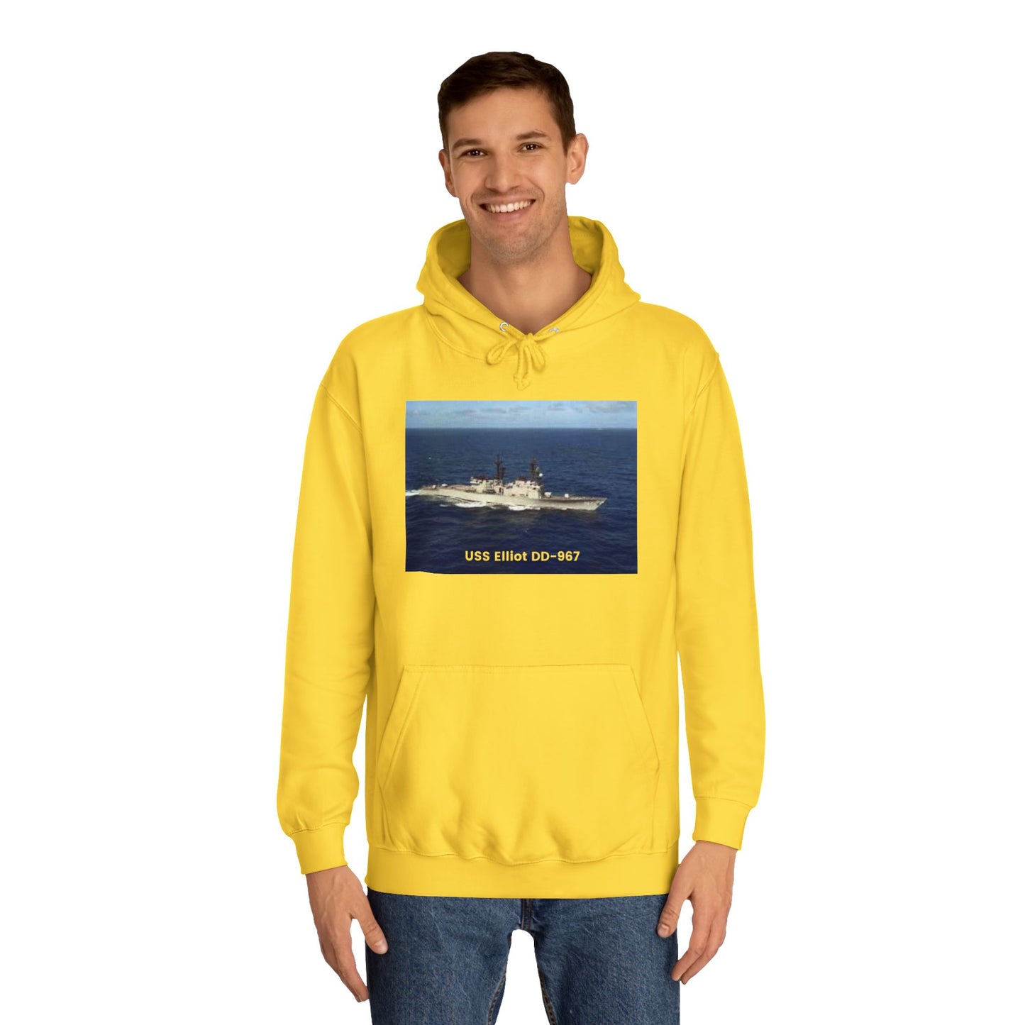 USS Elliot DD-967 Navy POD Smileandlaughtees Unisex College Hoodie