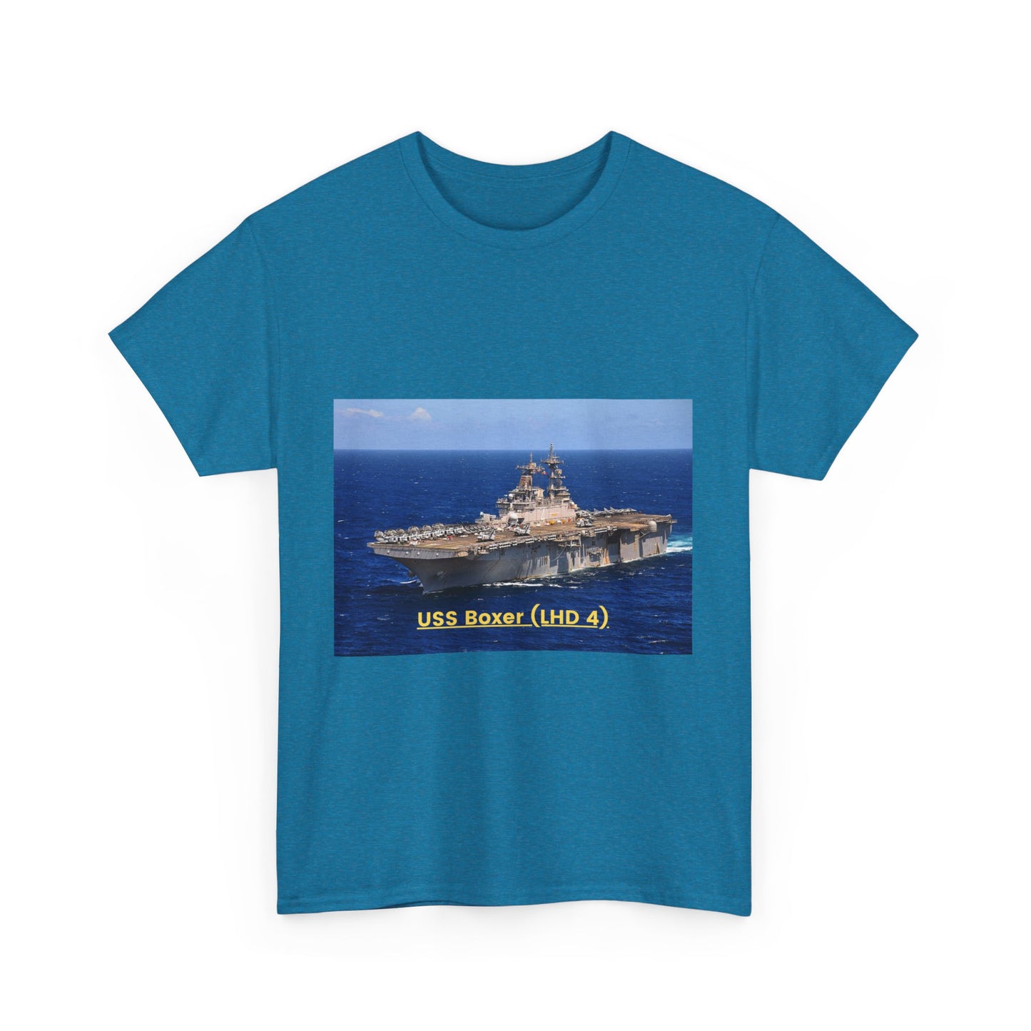 USS Boxer (LHD 4) Navy POD Smileandlaughtees Unisex Heavy Cotton Tee T-Shirt