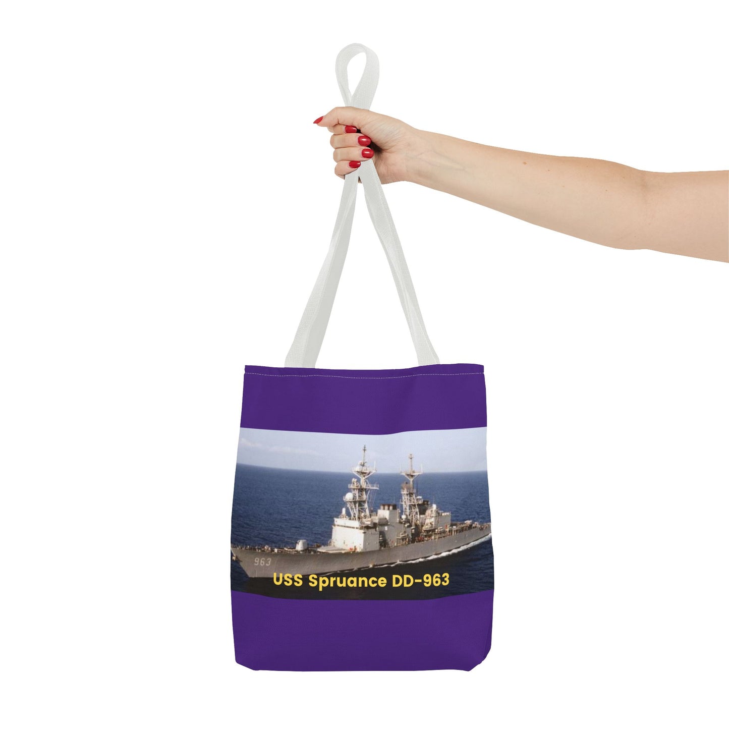 USS Spruance DD-963 Navy POD Smileandlaughtees Tote Bag (AOP)