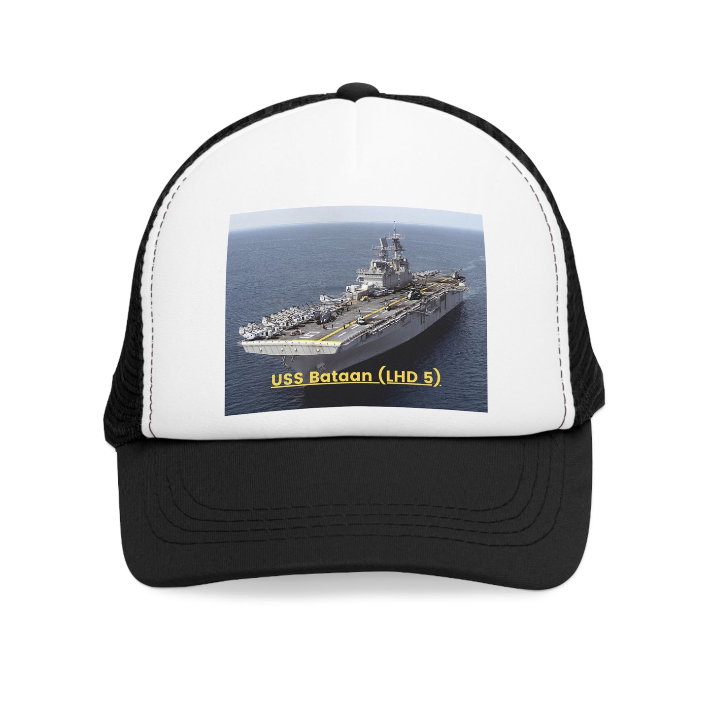 USS Bataan (LHD 5) Navy POD Smileandlaughtees Mesh Cap