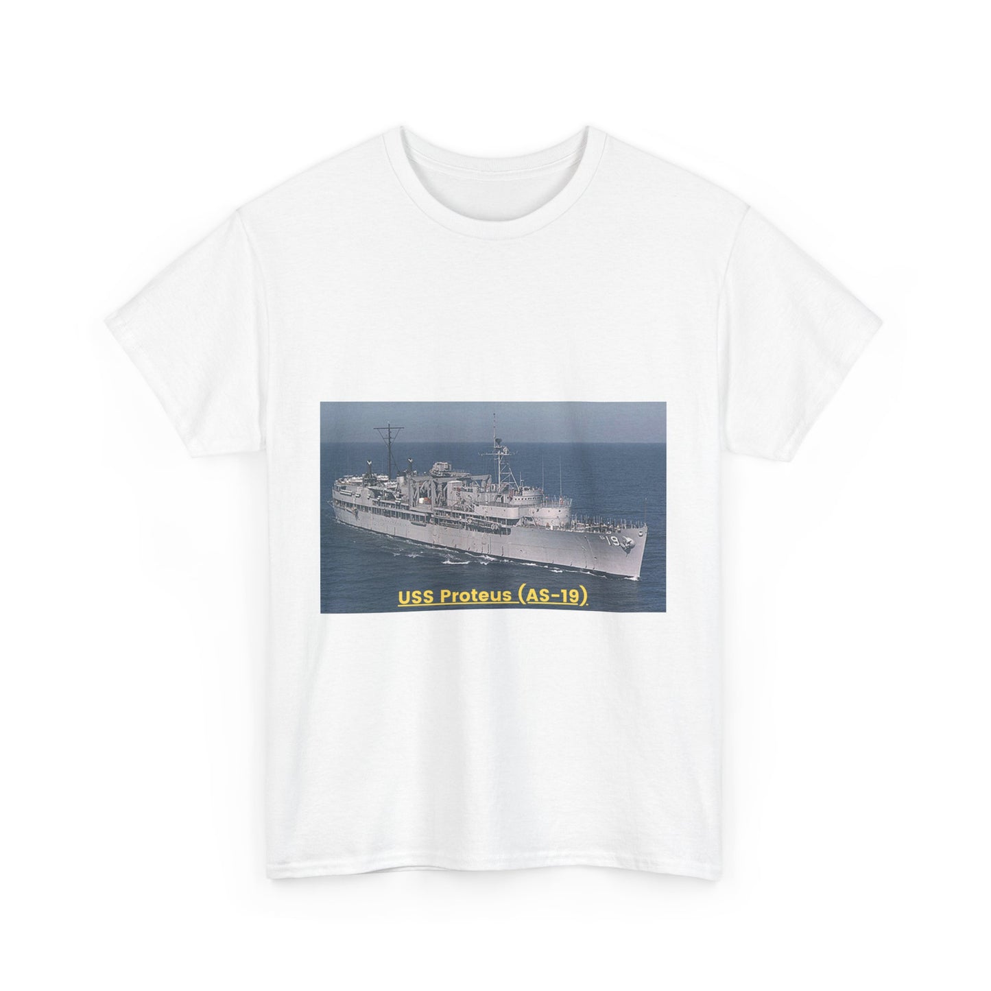 USS Proteus (AS-19) Navy POD Smileandlaughtees Unisex Heavy Cotton Tee T-Shirt