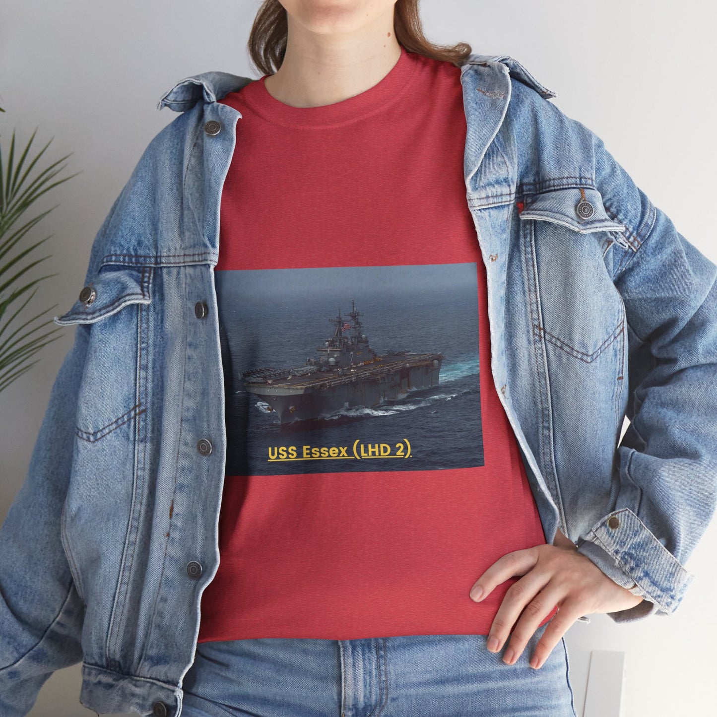 USS Essex (LHD 2) Navy POD Smileandlaughtees Unisex Heavy Cotton Tee T-Shirt