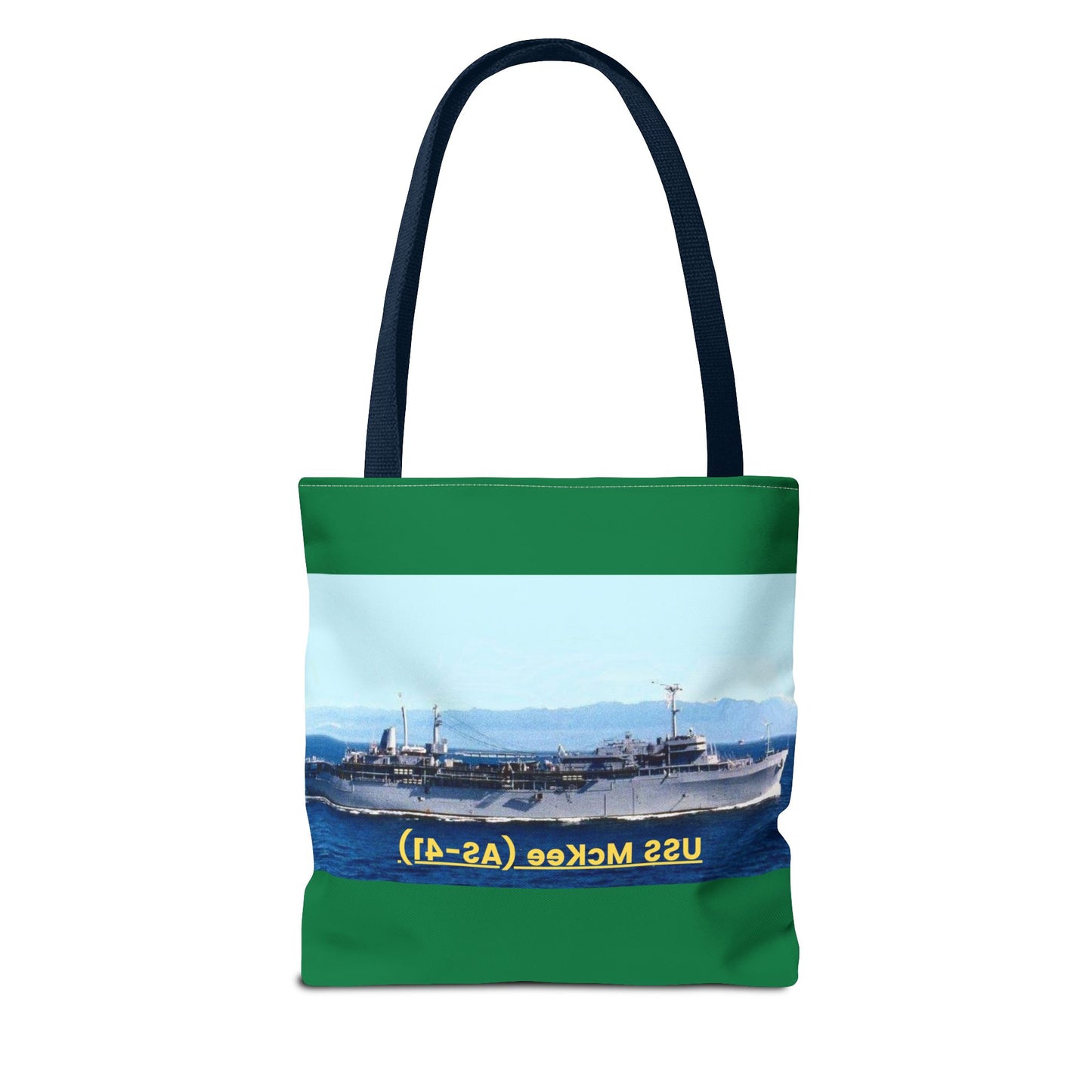 USS McKee (AS-41) Navy POD Smileandlaughtees Tote Bag (AOP)