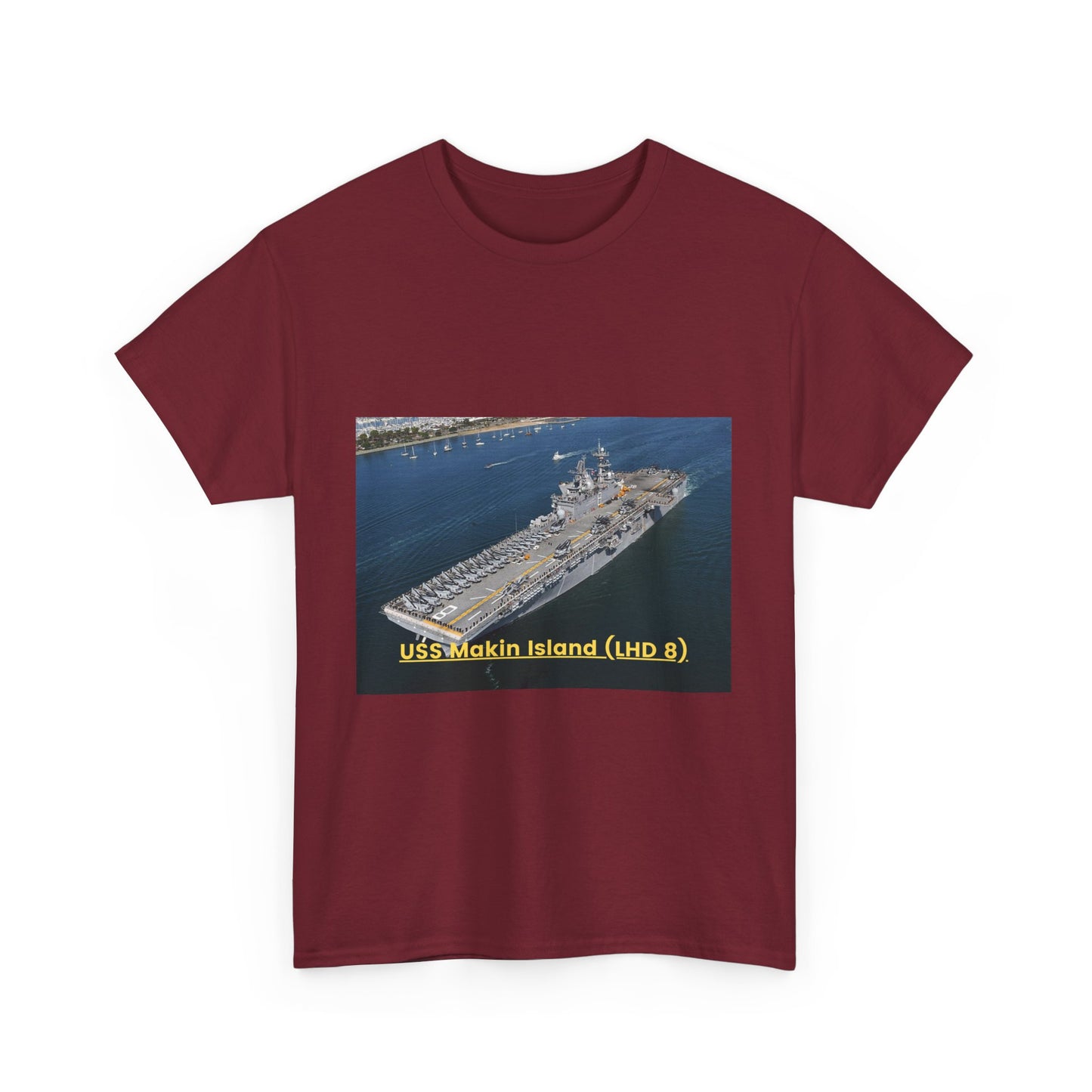 USS Makin Island (LHD 8) Navy POD Smileandlaughtees Unisex Heavy Cotton Tee T-Shirt