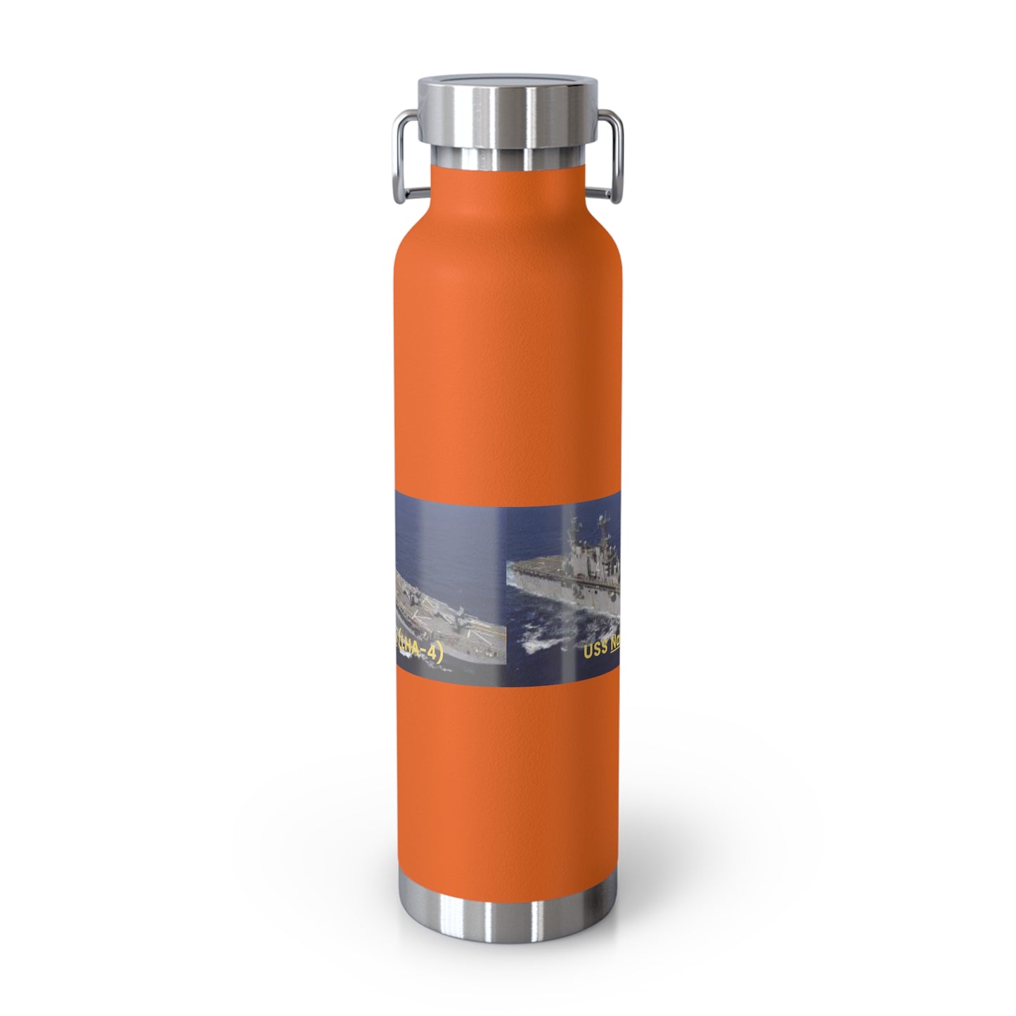 USS Nassau (LHA-4) Navy POD Smileandlaughtees Copper Vacuum Insulated Bottle, 22oz