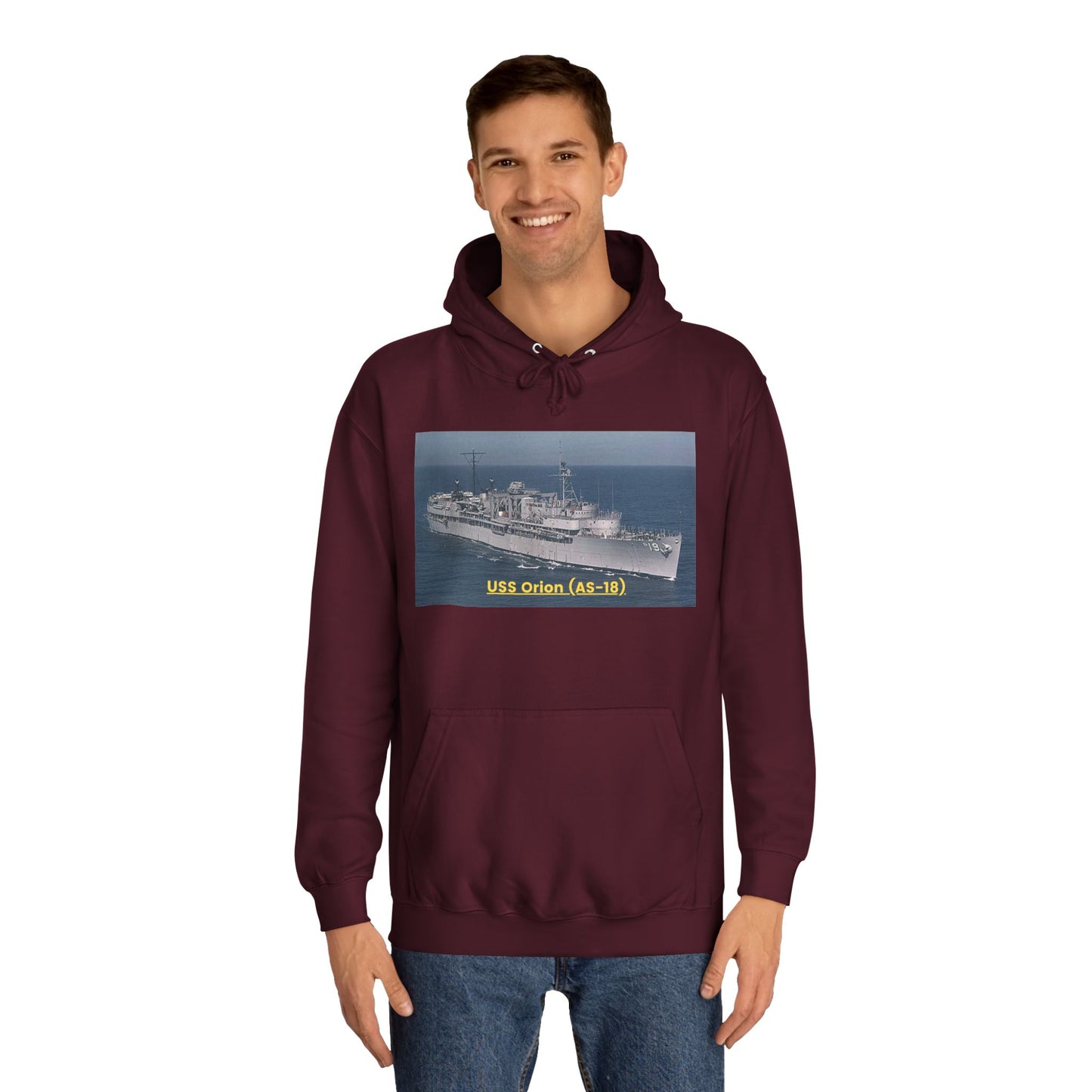 USS Orion (AS-18) Navy POD Smileandlaughtees Unisex College Hoodie