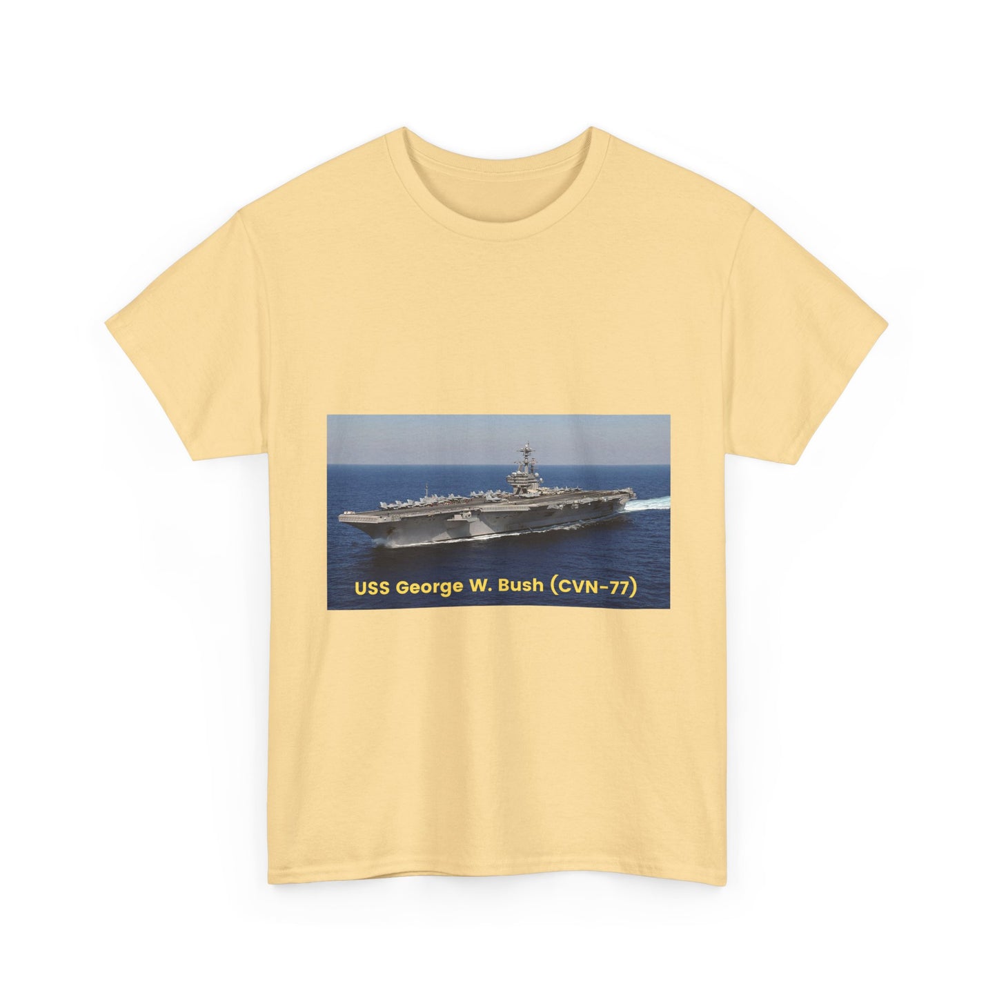 USS George W. Bush (CVN-77) Navy POD Smileandlaughtees Unisex Heavy Cotton Tee T-Shirt