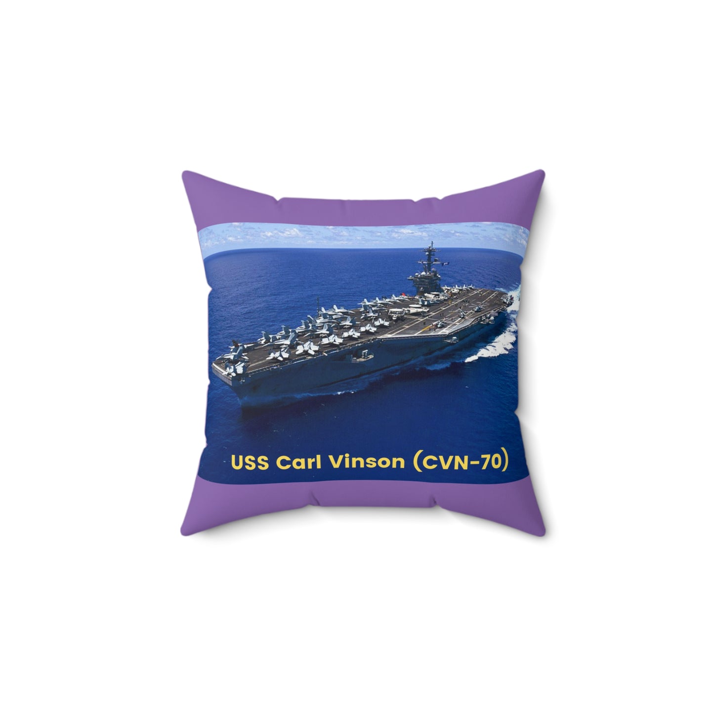 USS Carl Vinson (CVN-70) Navy POD Smileandlaughtees Spun Polyester Square Pillow