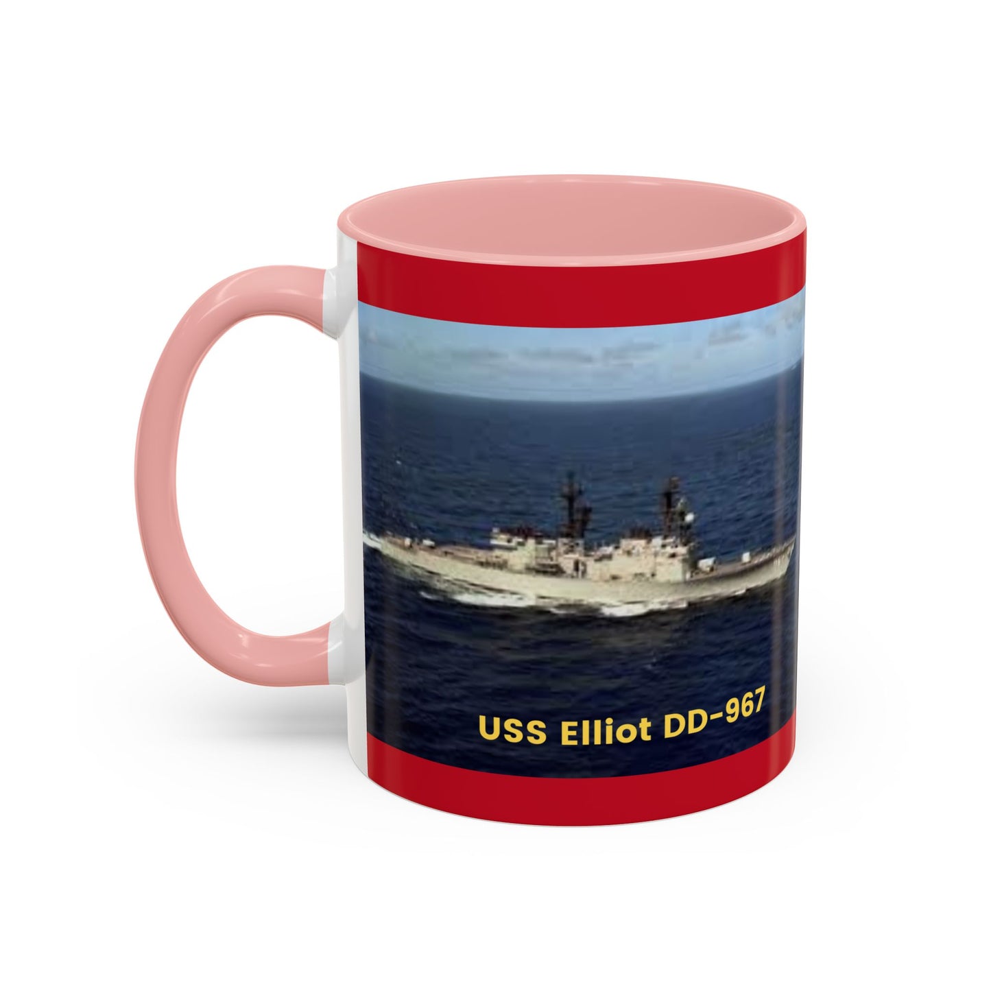 USS Elliot DD-967 Navy POD Smileandlaughtees Accent Coffee Mug (11, 15oz)