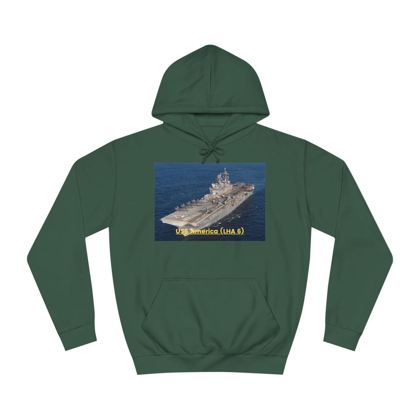 USS America (LHA 6) Navy POD Smileandlaughtees Unisex College Hoodie