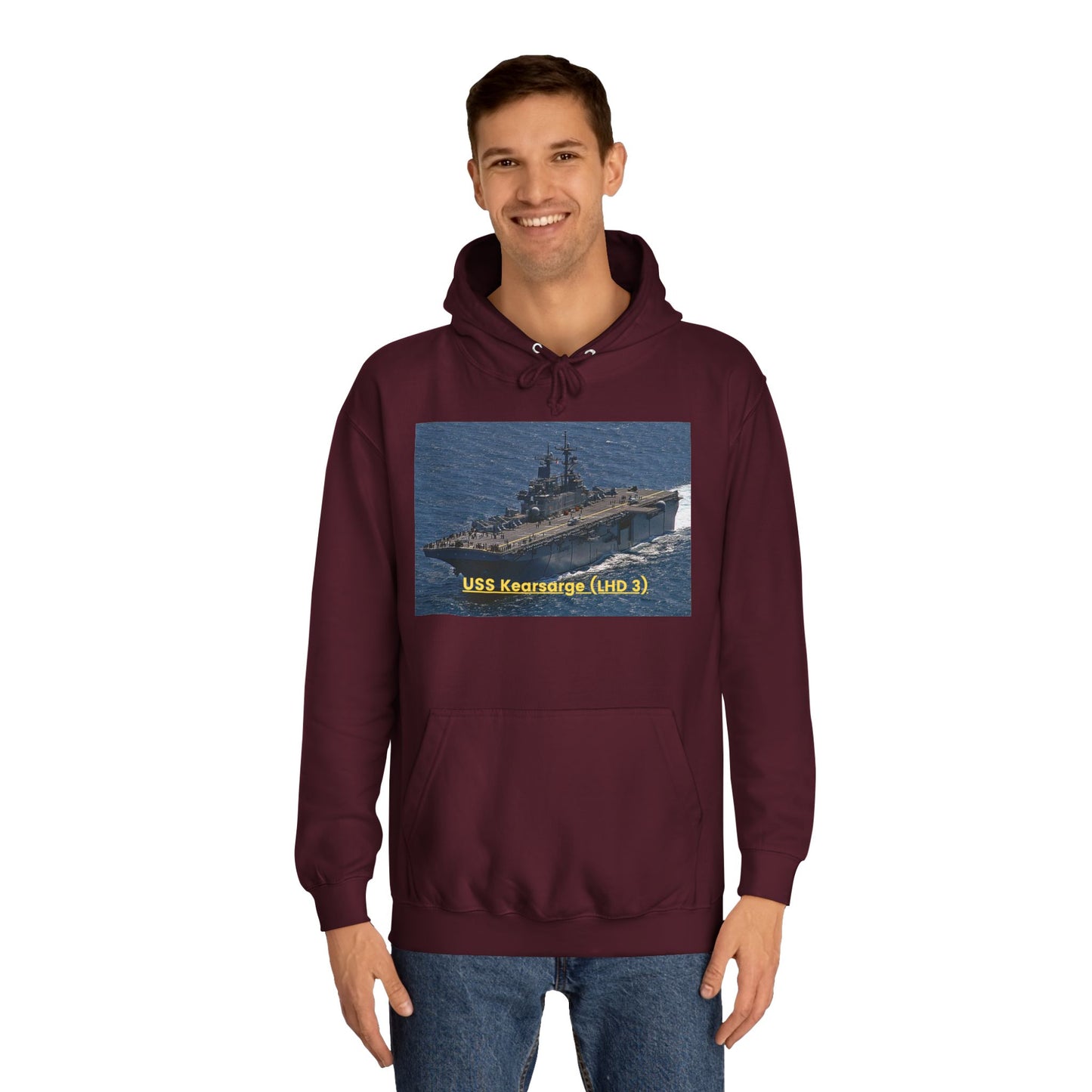 USS Kearsarge (LHD 3) Navy POD Smileandlaughtees Unisex College Hoodie