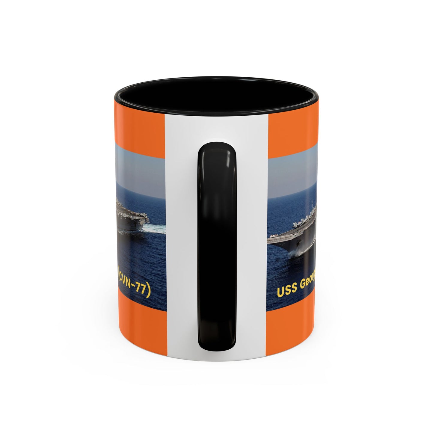 USS George W. Bush (CVN-77) Navy POD Smileandlaughtees Accent Coffee Mug (11, 15oz)