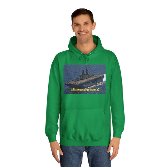 USS Kearsarge (LHD 3) Navy POD Smileandlaughtees Unisex College Hoodie