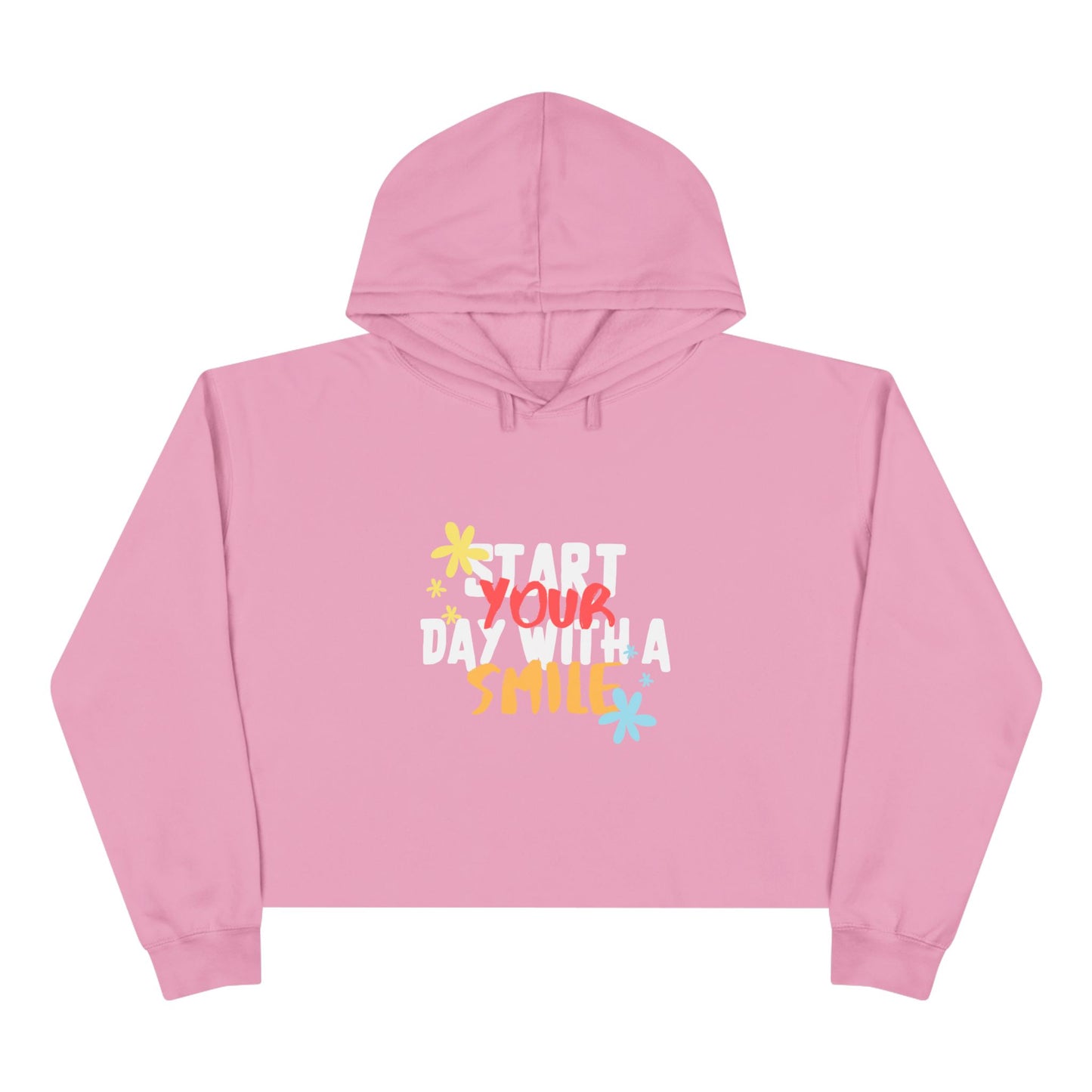 Start Your Day with a Smile SmileandLaughTees Crop Hoodie Sweatshirt