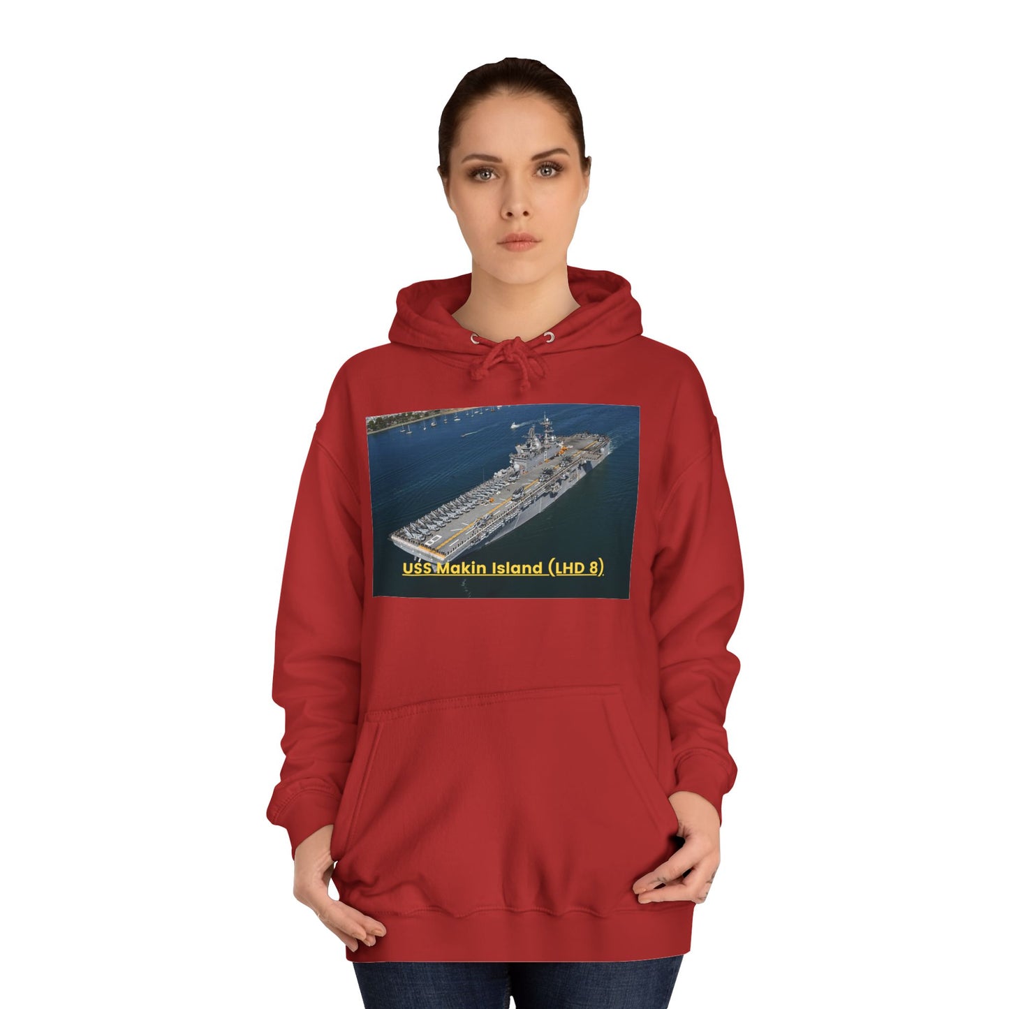 USS Makin Island (LHD 8) Navy POD Smileandlaughtees Unisex College Hoodie