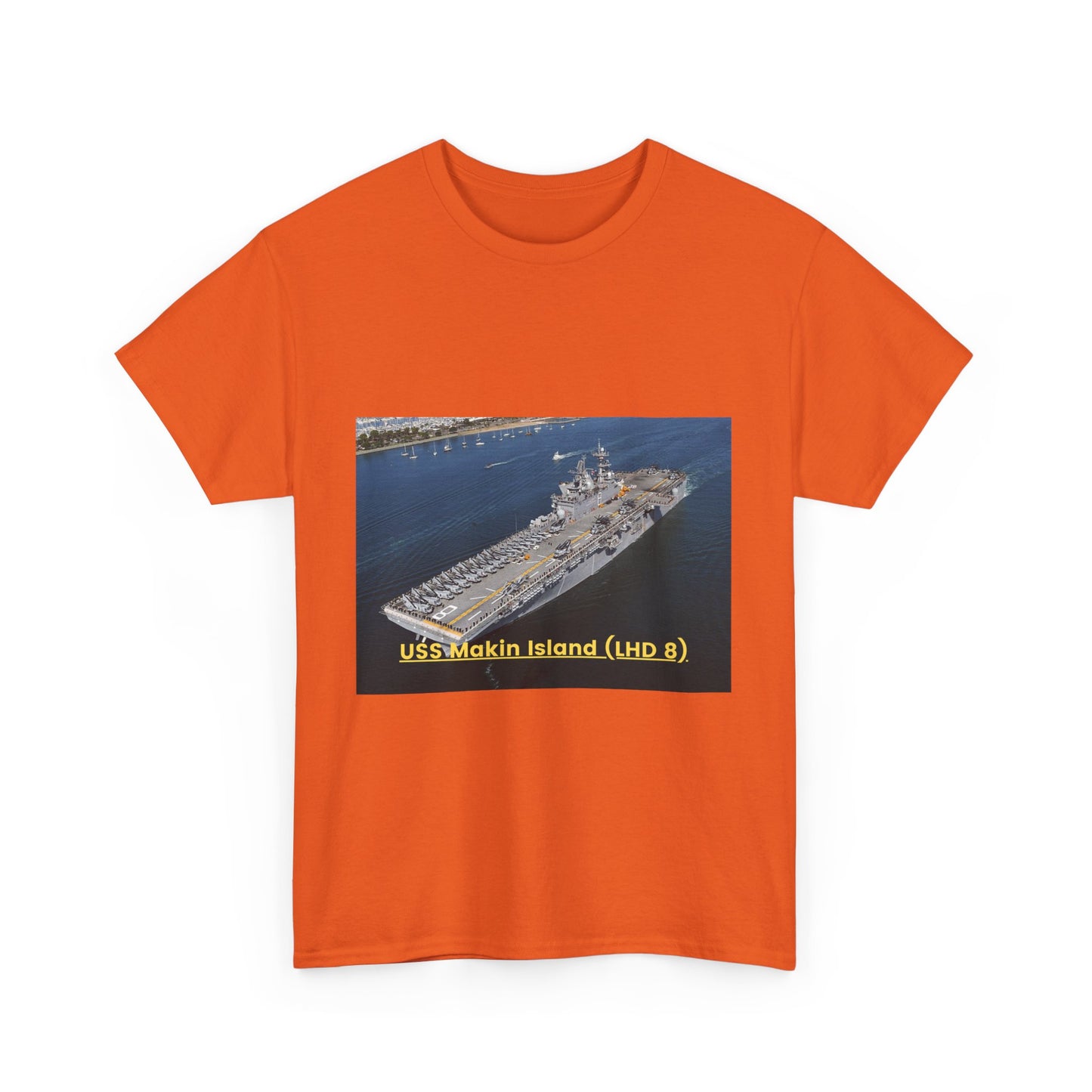 USS Makin Island (LHD 8) Navy POD Smileandlaughtees Unisex Heavy Cotton Tee T-Shirt