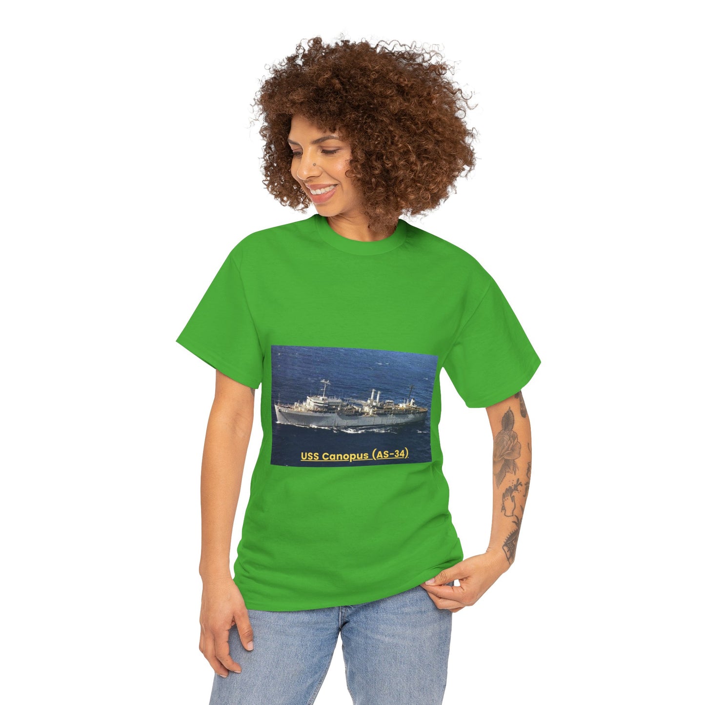 USS Canopus (AS-34) Navy POD Smileandlaughtees Unisex Heavy Cotton Tee T-Shirt