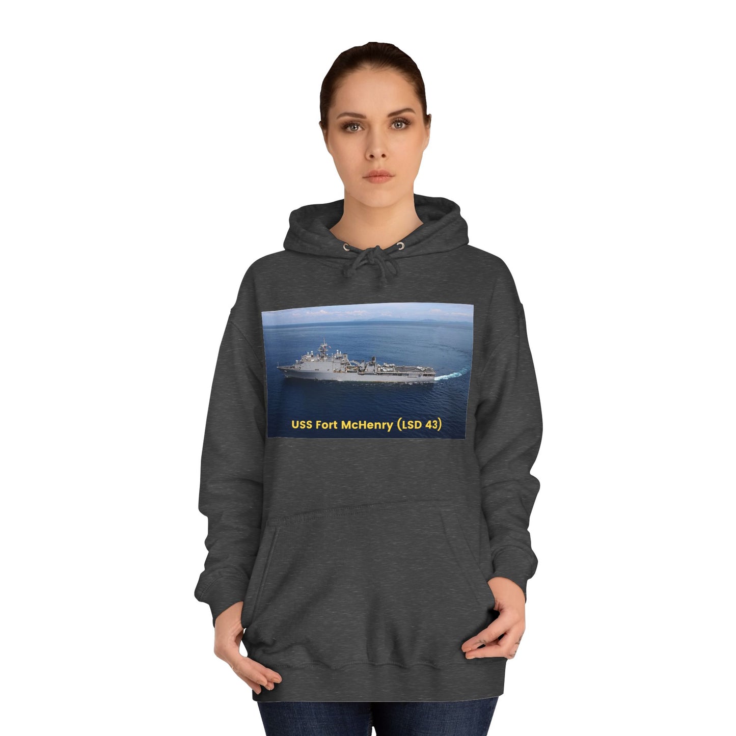 USS Fort McHenry (LSD 43) Navy POD Smileandlaughtees Unisex College Hoodie