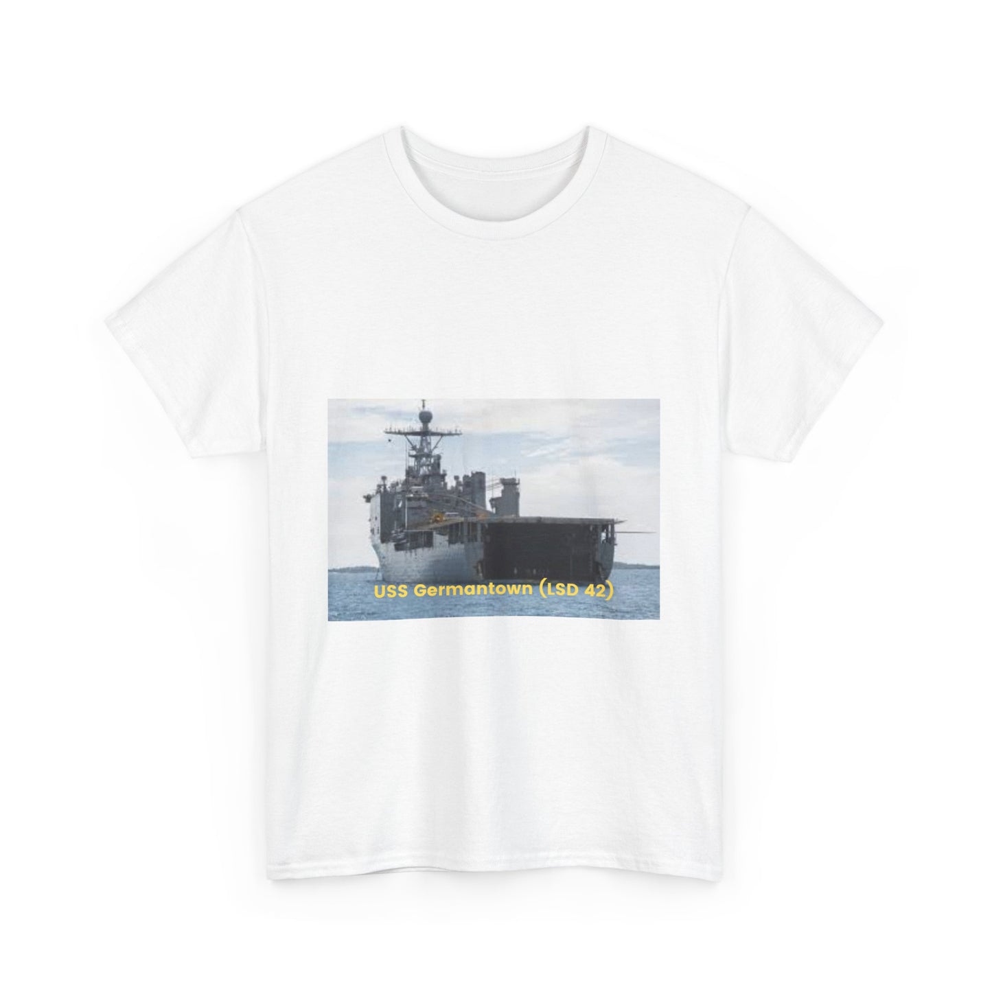 USS Germantown (LSD 42) Navy POD Smileandlaughtees Unisex Heavy Cotton Tee T-Shirt