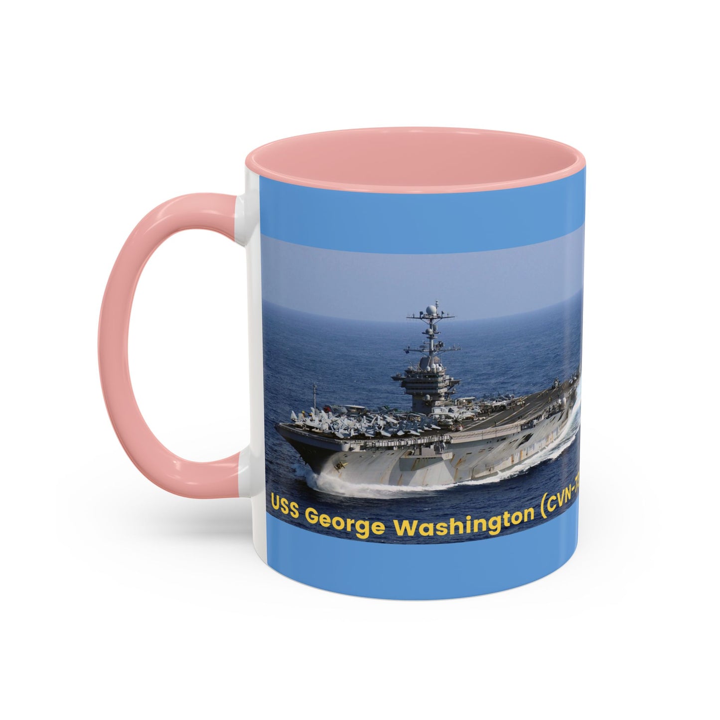 USS George Washington (CVN-73) Navy POD Smileandlaughtees Accent Coffee Mug (11, 15oz)