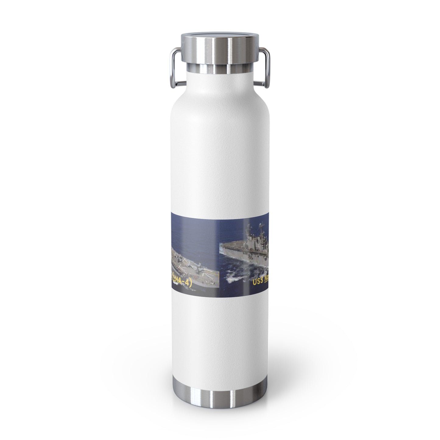 USS Nassau (LHA-4) Navy POD Smileandlaughtees Copper Vacuum Insulated Bottle, 22oz