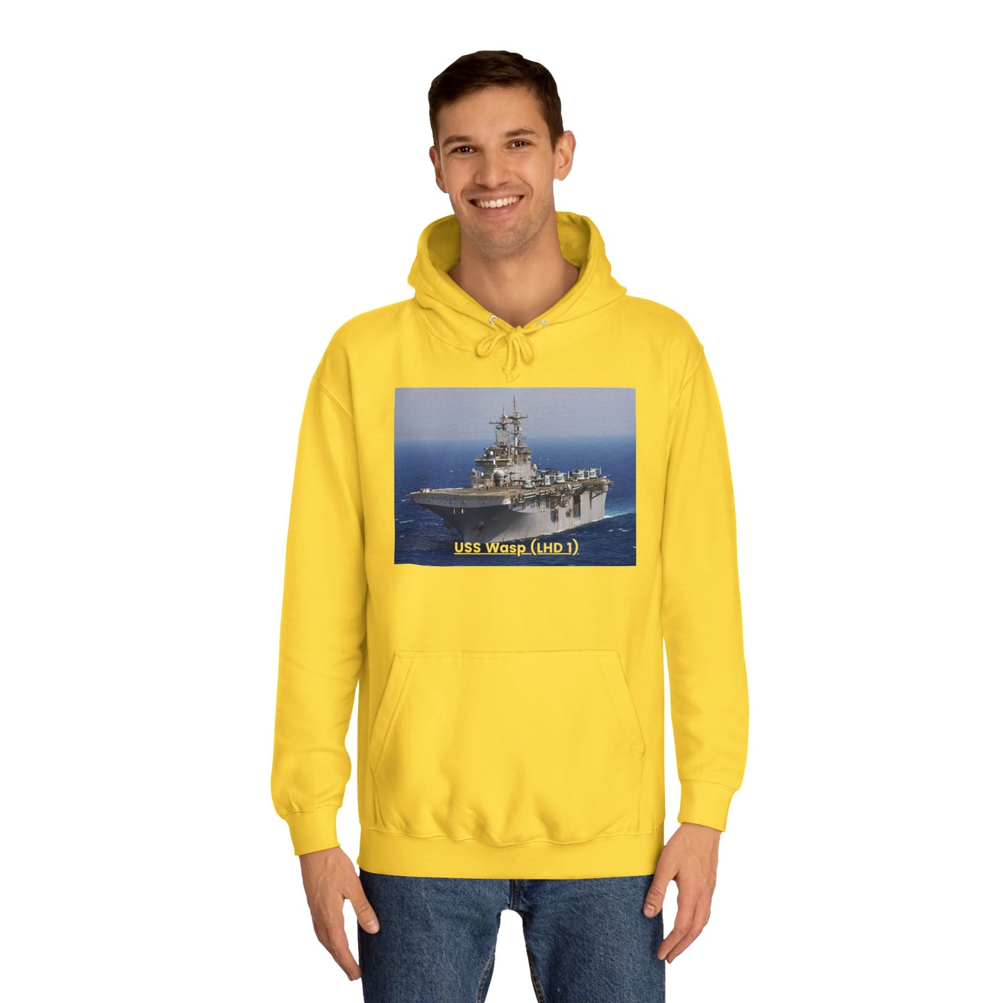 USS Wasp (LHD 1) Navy POD Smileandlaughtees Unisex College Hoodie