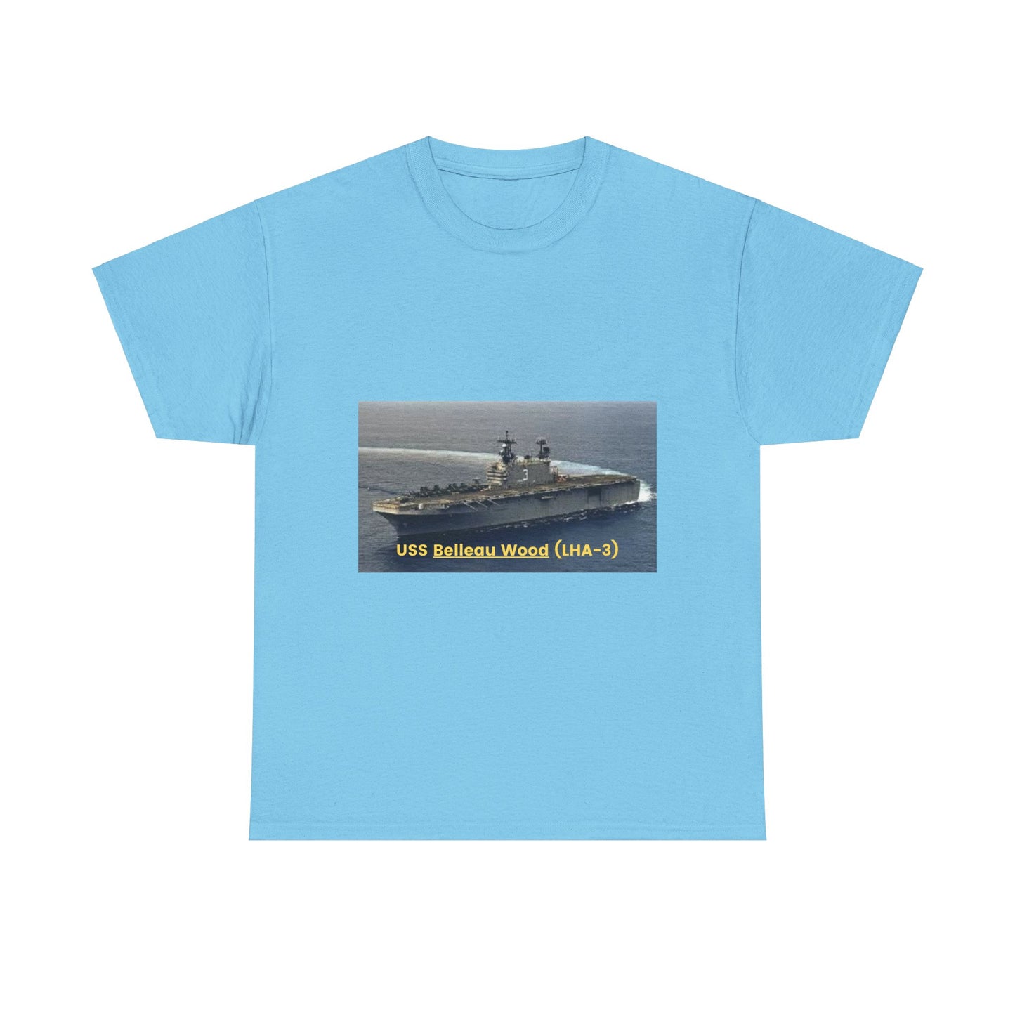 USS Belleau Wood (LHA-3) Navy POD Smileandlaughtees Unisex Heavy Cotton Tee T-Shirt