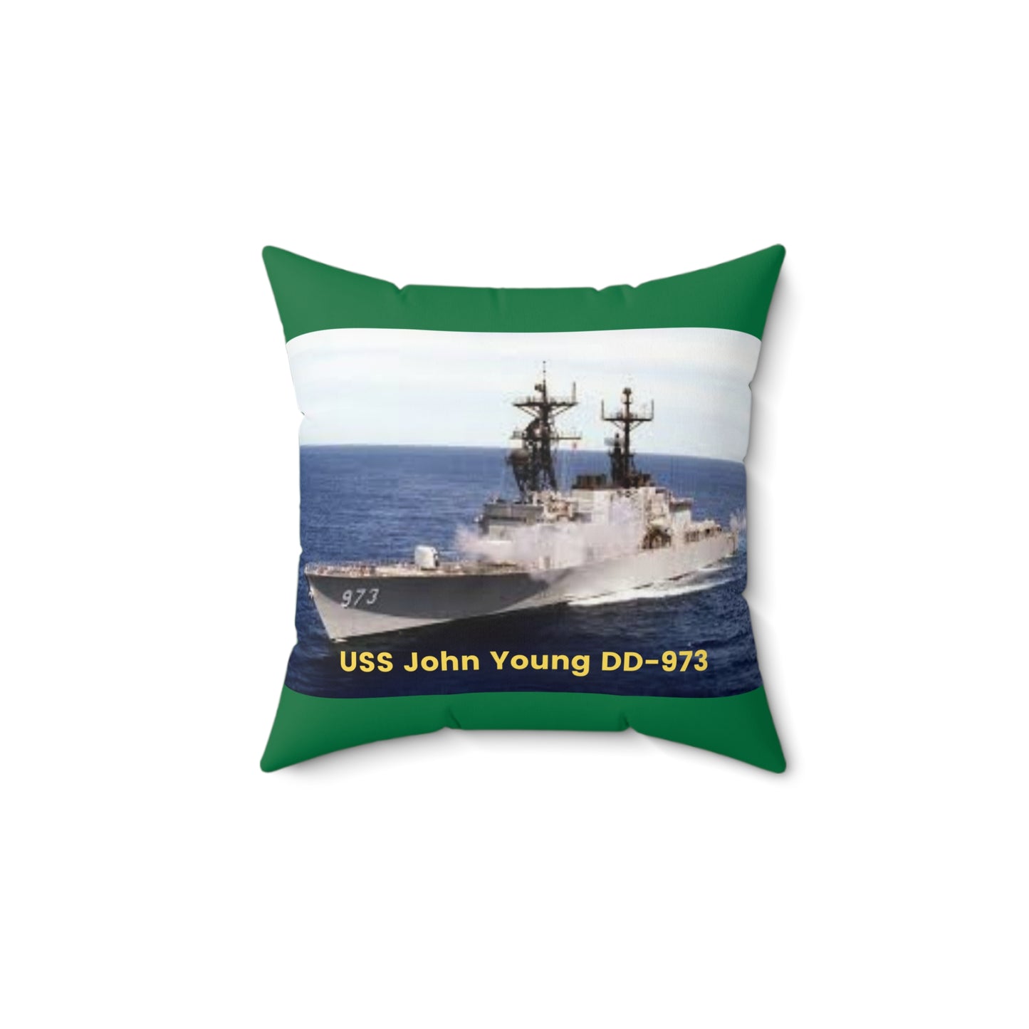 USS John Young DD-973 Navy POD Smileandlaughtees Spun Polyester Square Pillow