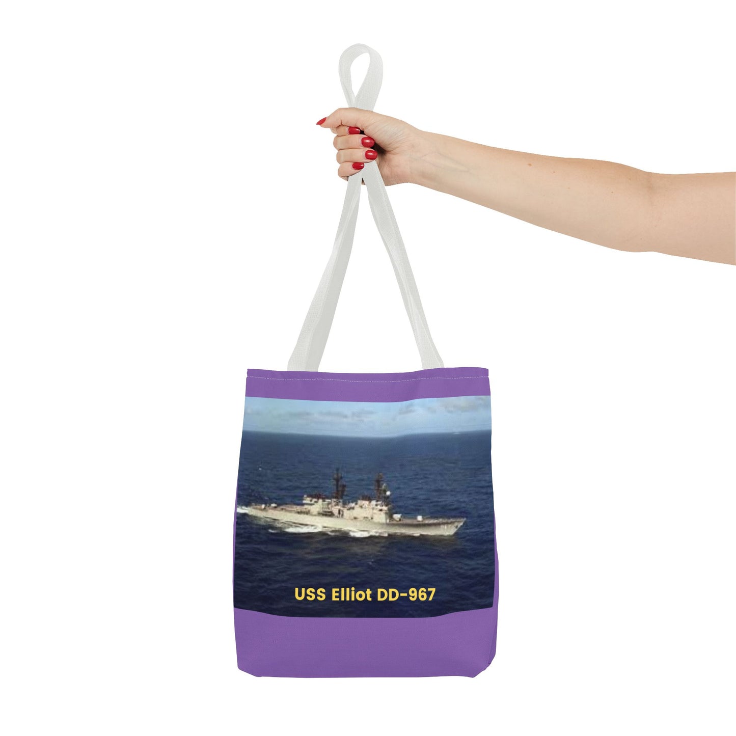 USS Elliot DD-967 Navy POD Smileandlaughtees Tote Bag (AOP)