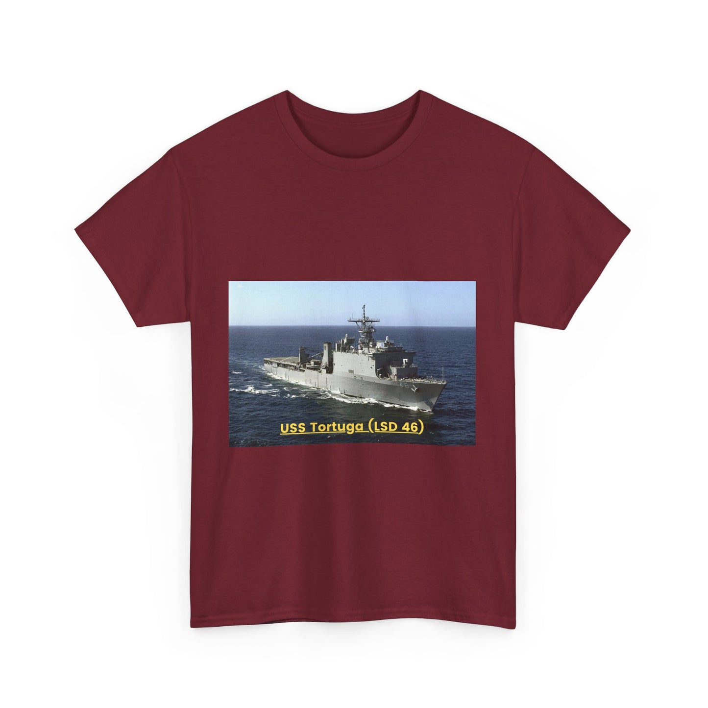 USS Tortuga (LSD 46) Navy POD Smileandlaughtees Unisex Heavy Cotton Tee T-Shirt