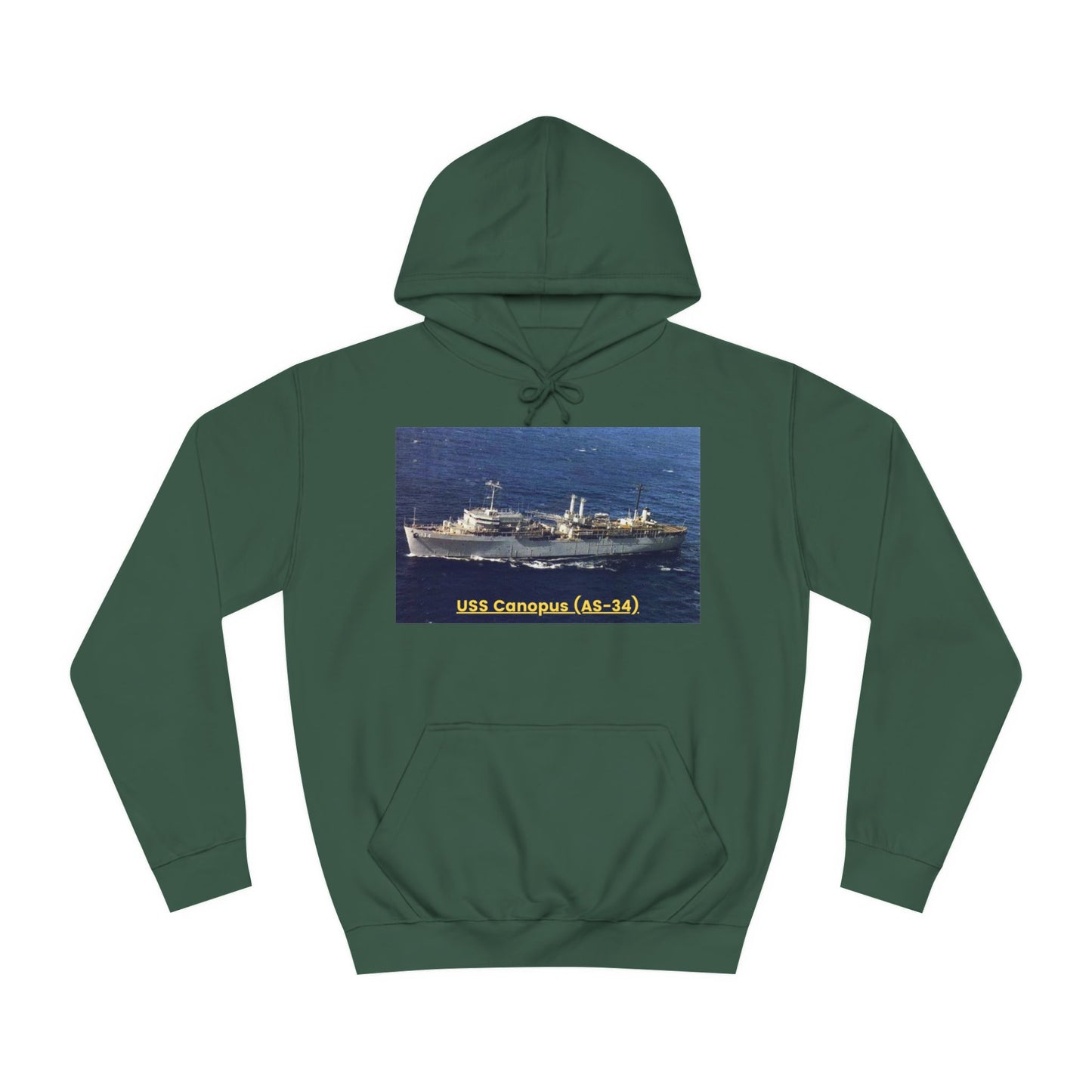 USS Canopus (AS-34) Navy POD Smileandlaughtees  Unisex College Hoodie