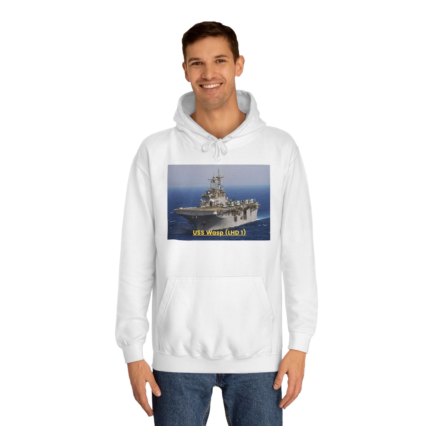 USS Wasp (LHD 1) Navy POD Smileandlaughtees Unisex College Hoodie