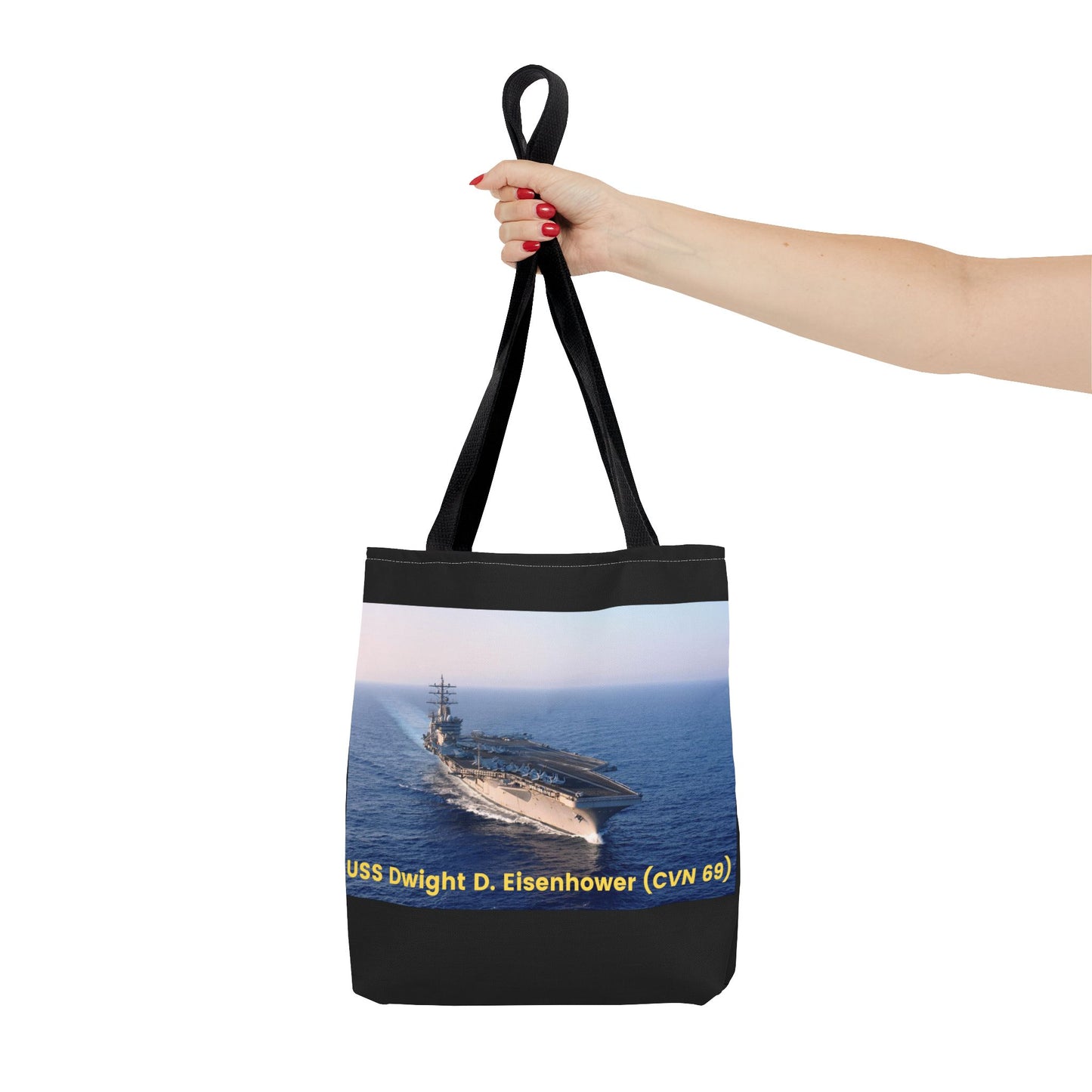 USS Dwight D. Eisenhower (CVN 69) Navy POD Smileandlaughtees Tote Bag (AOP)