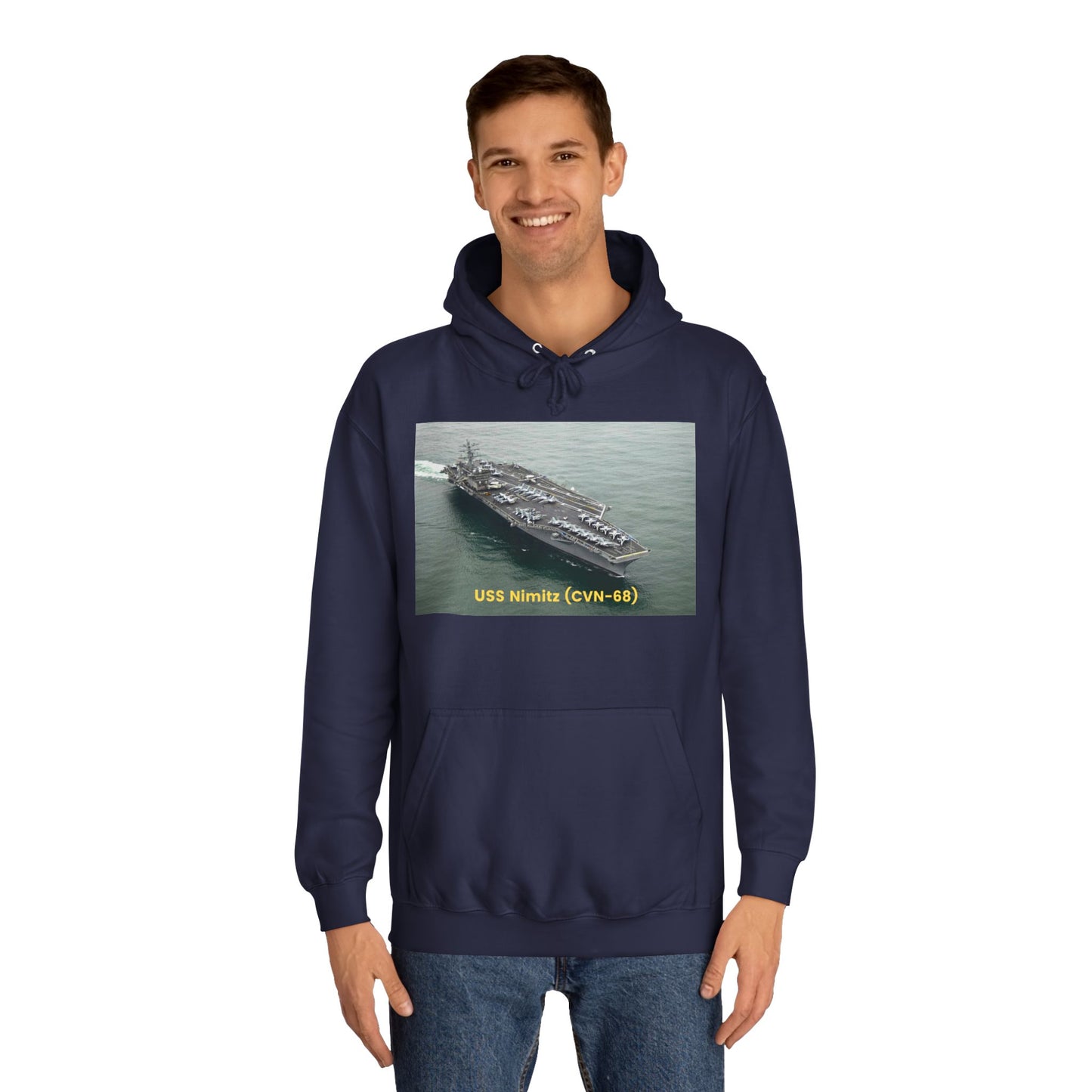 USS Nimitz (CVN-68) Navy POD Smileandlaughtees Unisex College Hoodie