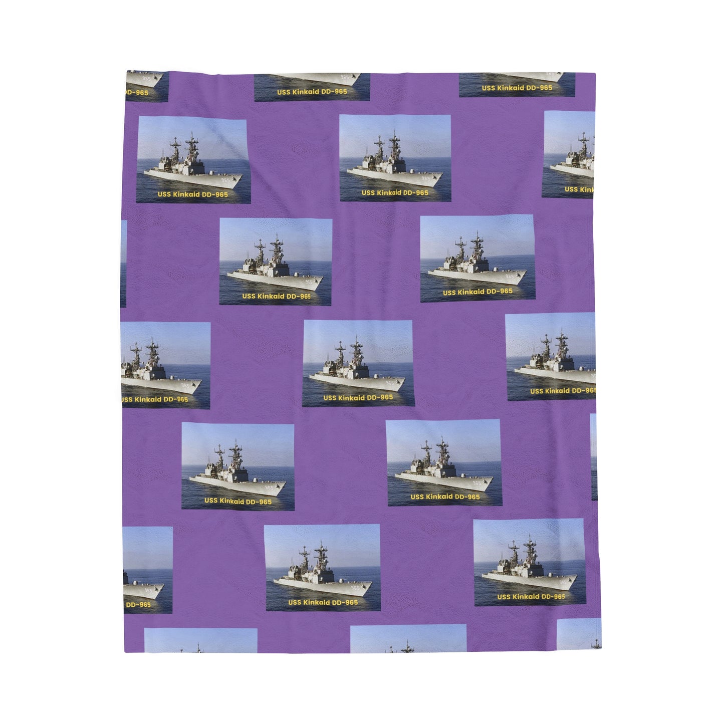 USS Kinkaid DD-965 Navy POD Smileandlaughtees Velveteen Plush Blanket