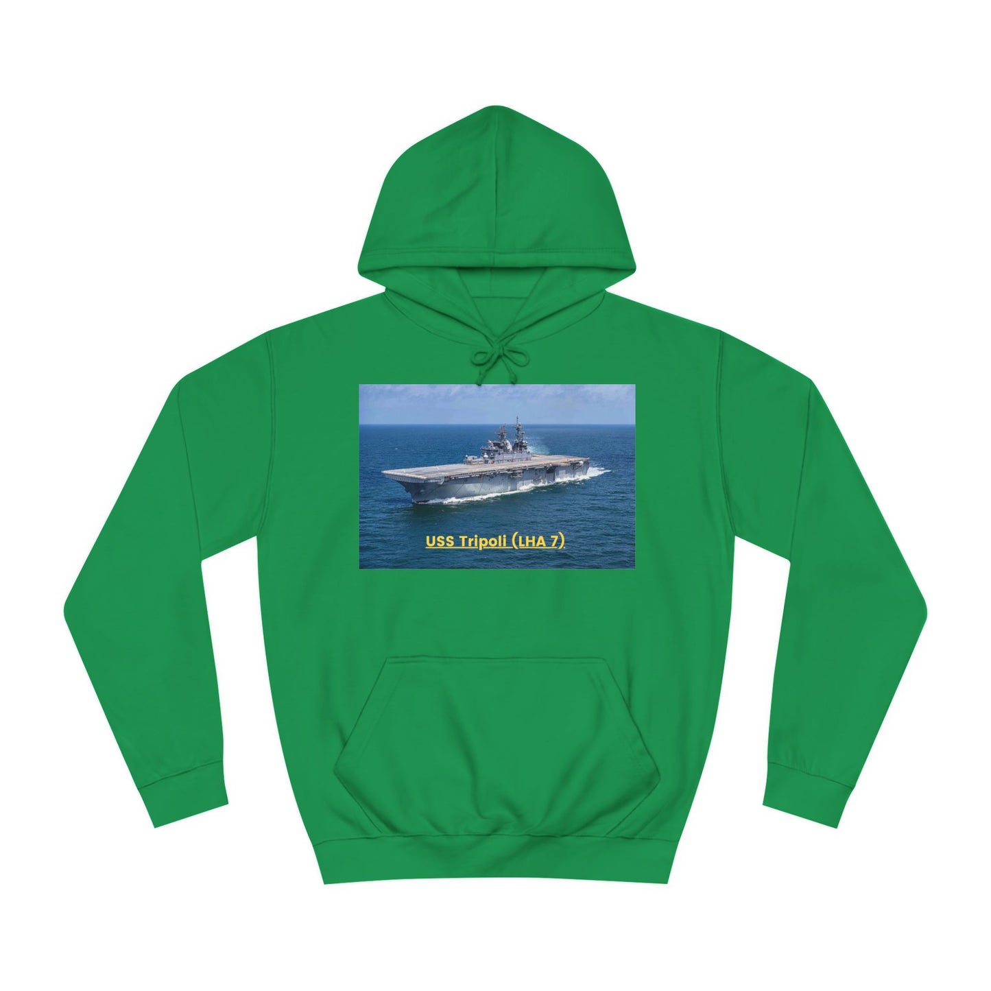 USS Tripoli (LHA 7) Navy POD Smileandlaughtees Unisex College Hoodie