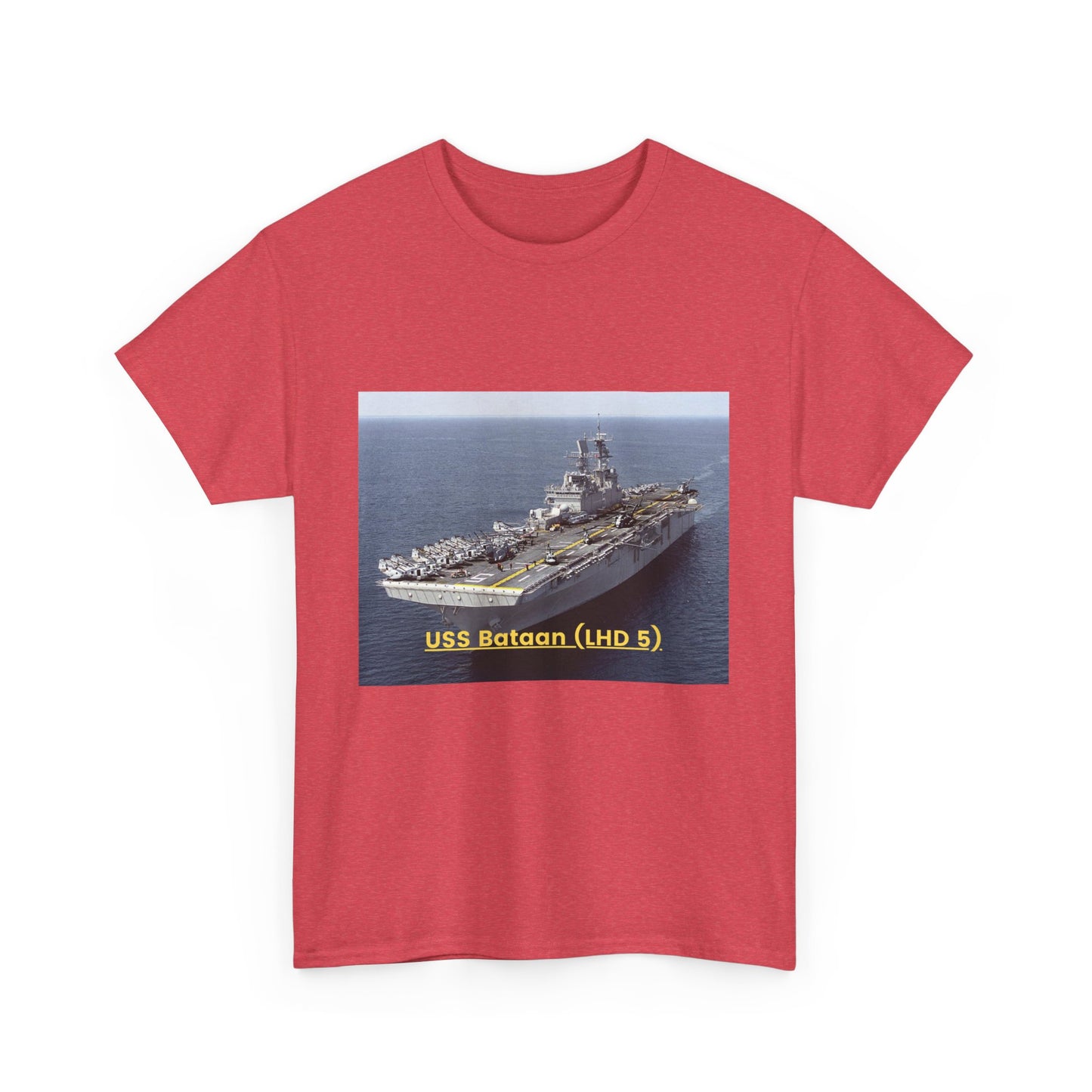 USS Bataan (LHD 5) Navy POD Smileandlaughtees Unisex Heavy Cotton Tee T-Shirt