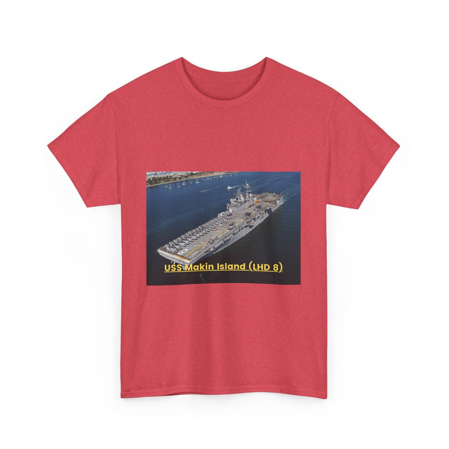 USS Makin Island (LHD 8) Navy POD Smileandlaughtees Unisex Heavy Cotton Tee T-Shirt