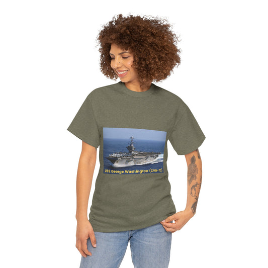 USS George Washington (CVN-73) Navy POD Smileandlaughtees Unisex Heavy Cotton Tee T-Shirt