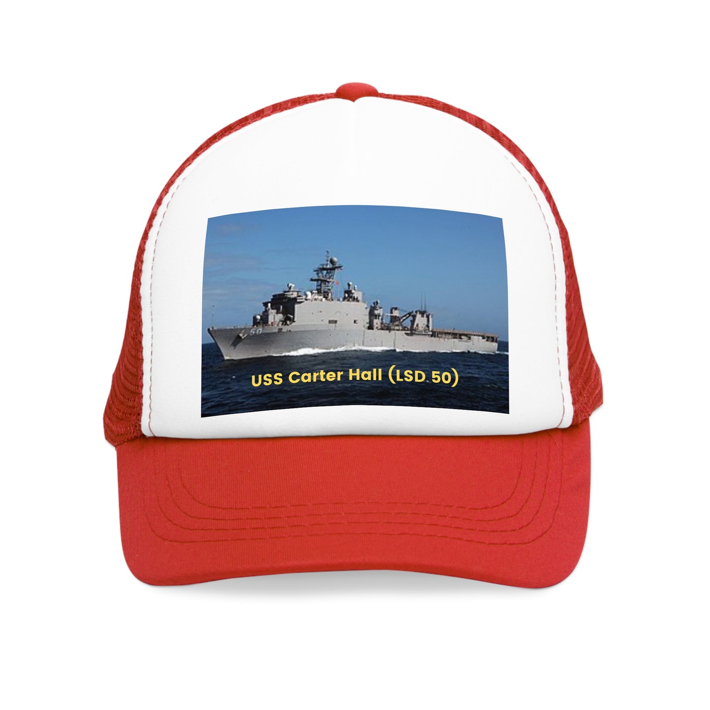 USS Carter Hall (LSD 50) Navy POD Smileandlaughtees Mesh Cap