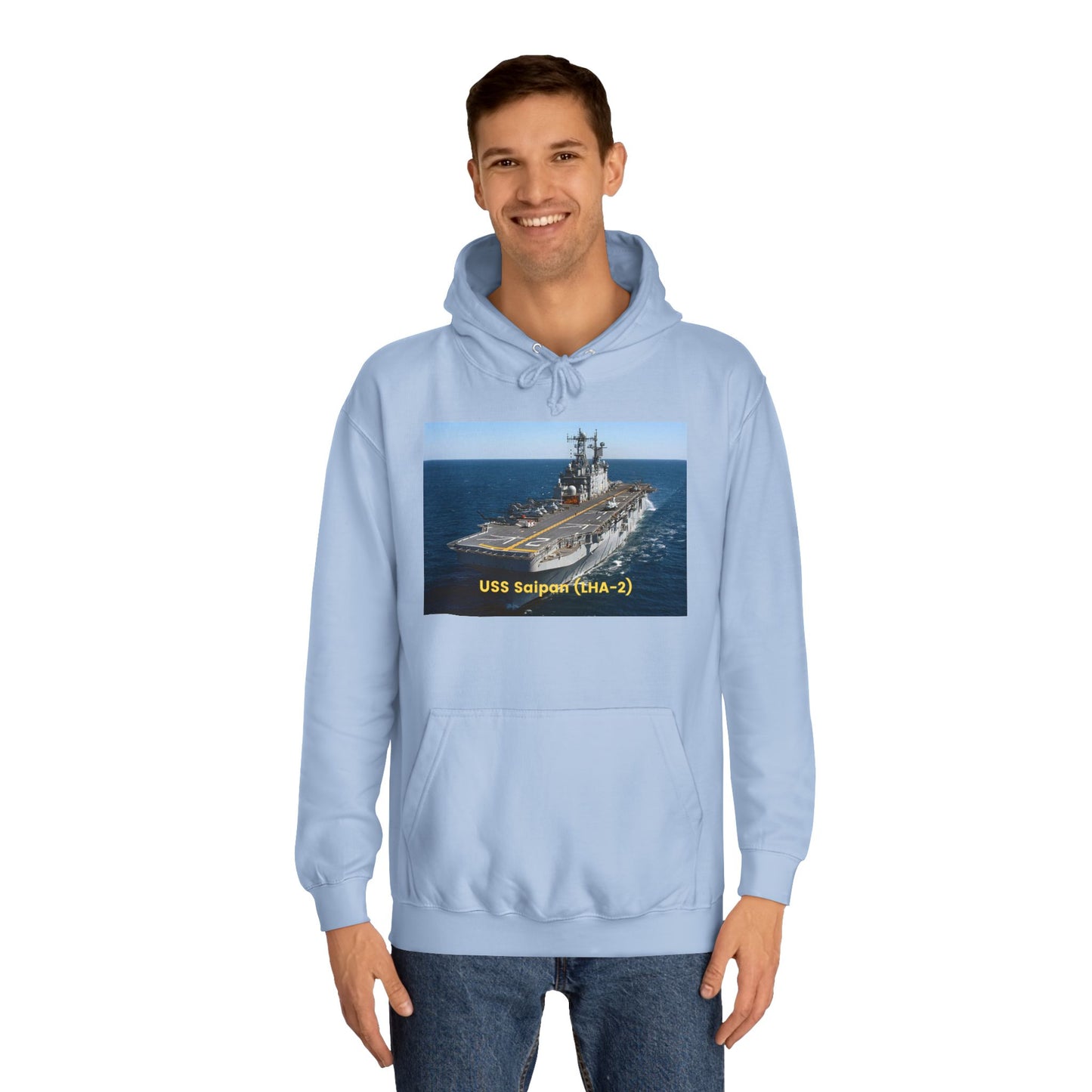 USS Saipan (LHA-2) Navy POD Smileandlaughtees Unisex College Hoodie