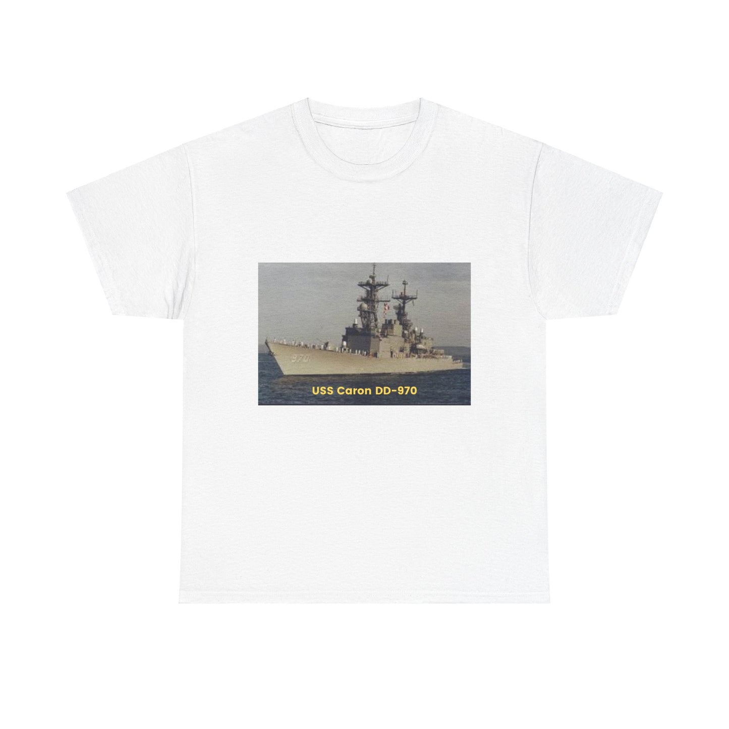 USS Caron DD-970 Navy POD Smileandlaughtees Unisex Heavy Cotton Tee T-Shirt