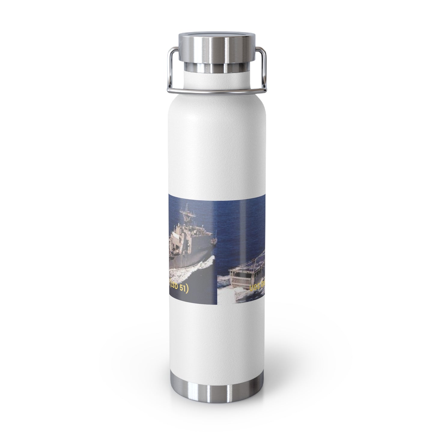 USS Oak Hill (LSD 51) Navy POD Smileandlaughtees Copper Vacuum Insulated Bottle, 22oz