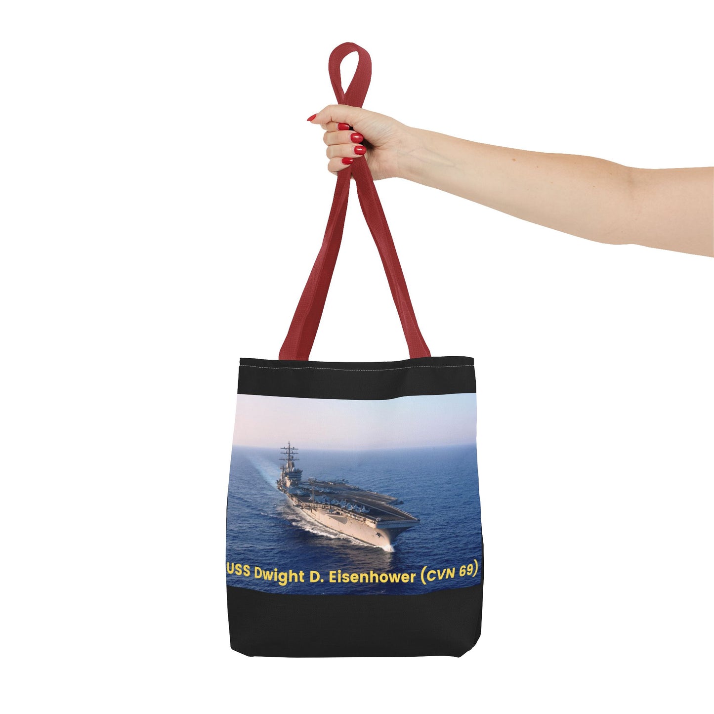 USS Dwight D. Eisenhower (CVN 69) Navy POD Smileandlaughtees Tote Bag (AOP)