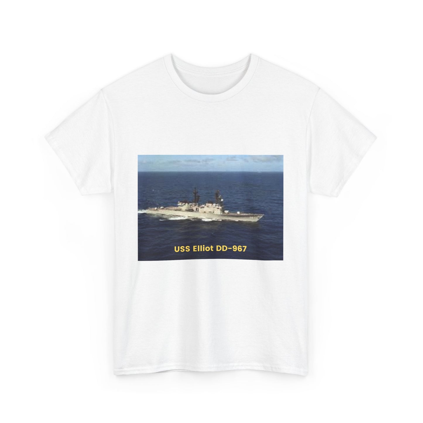 USS Elliot DD-967 Navy POD Smileandlaughtees Unisex Heavy Cotton Tee T-Shirt