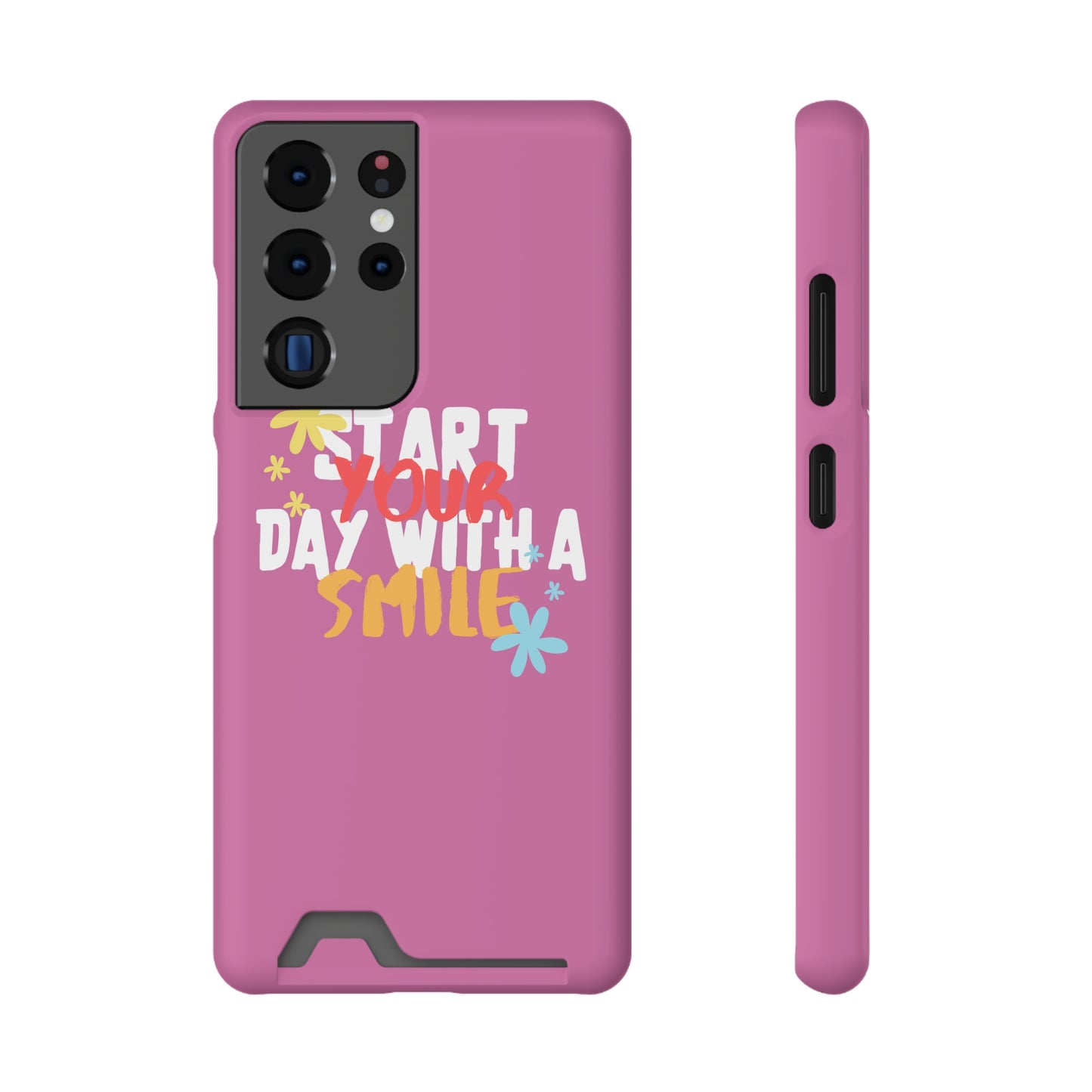 Start Your Day With A Smile SmileandLaughTees Phone Case With Card Holder