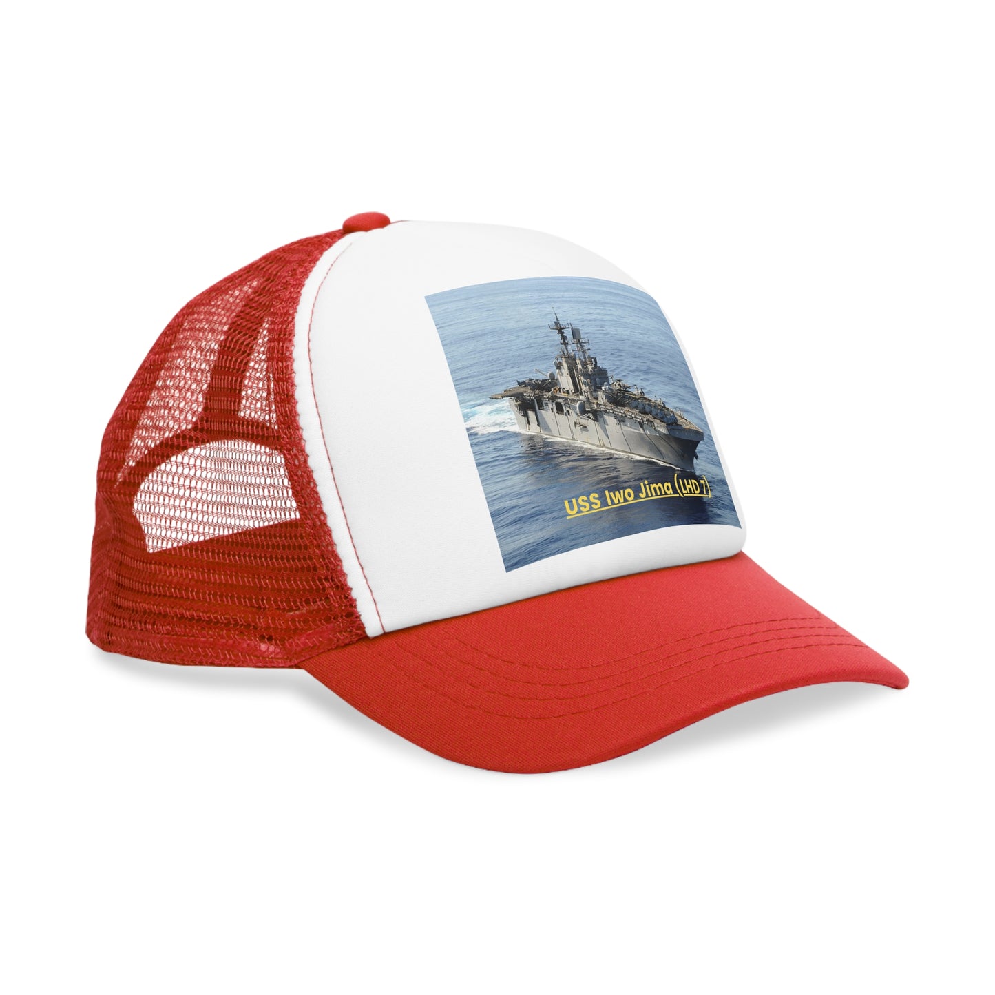 USS Iwo Jima (LHD 7) Navy POD Smileandlaughtees Mesh Cap