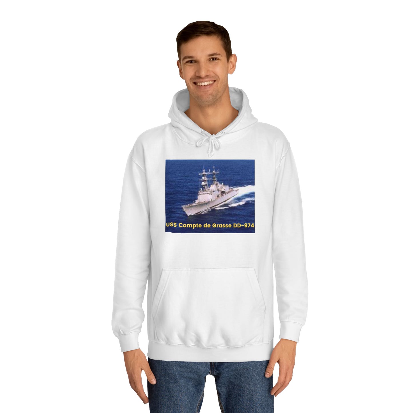 USS Compte de Grasse DD-974 Navy POD Smileandlaughtees Unisex College Hoodie