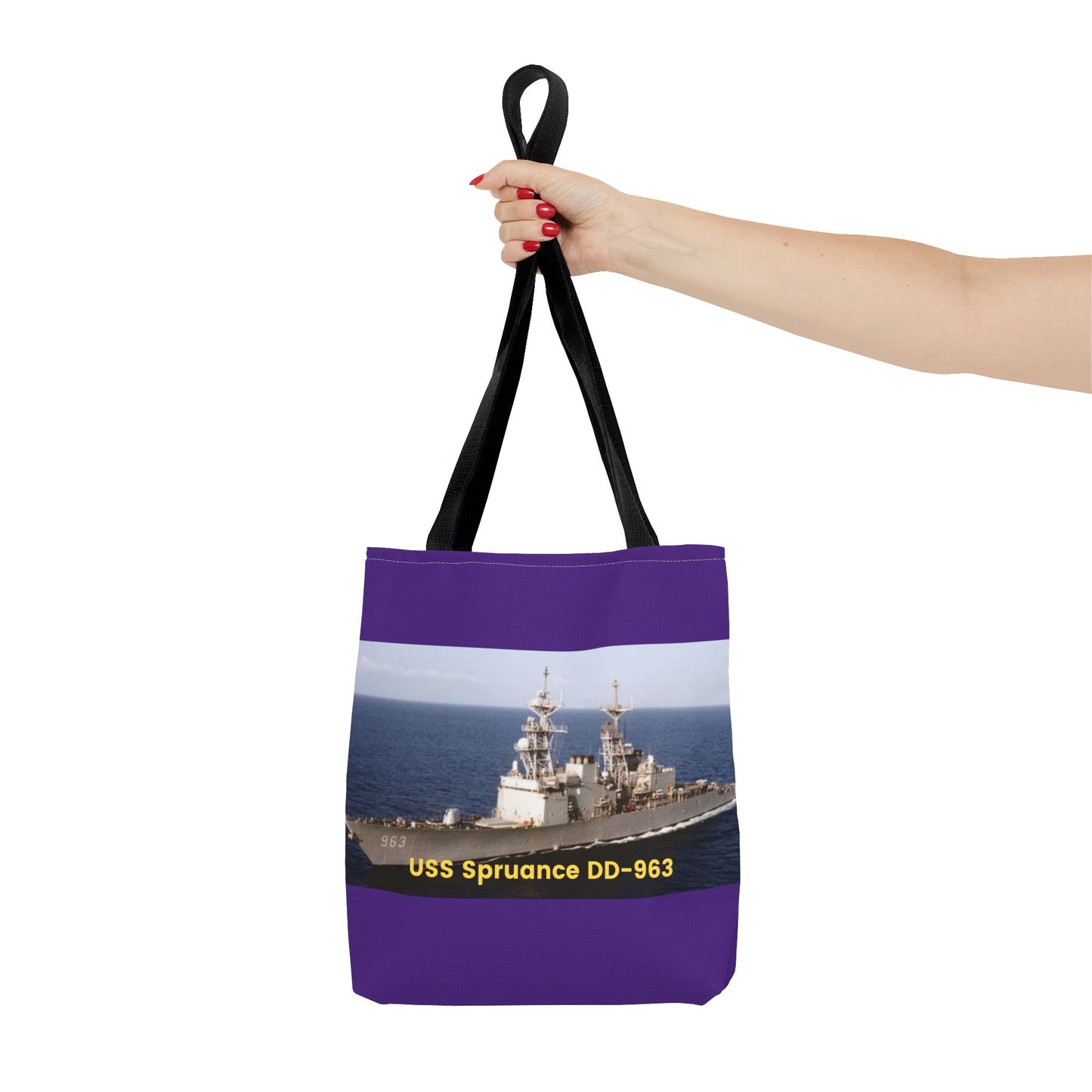 USS Spruance DD-963 Navy POD Smileandlaughtees Tote Bag (AOP)