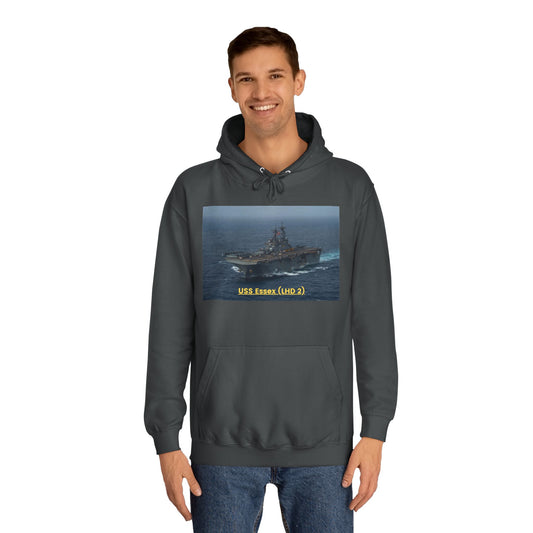 USS Essex (LHD 2) Navy POD Smileandlaughtees Unisex College Hoodie